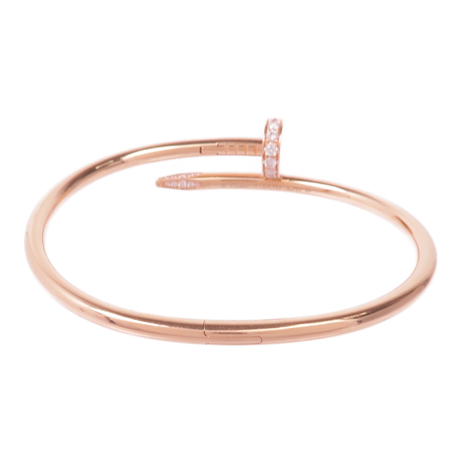 CARTIER 18K玫瑰金Juste Un Clou鑽石手鐲Cartier#17