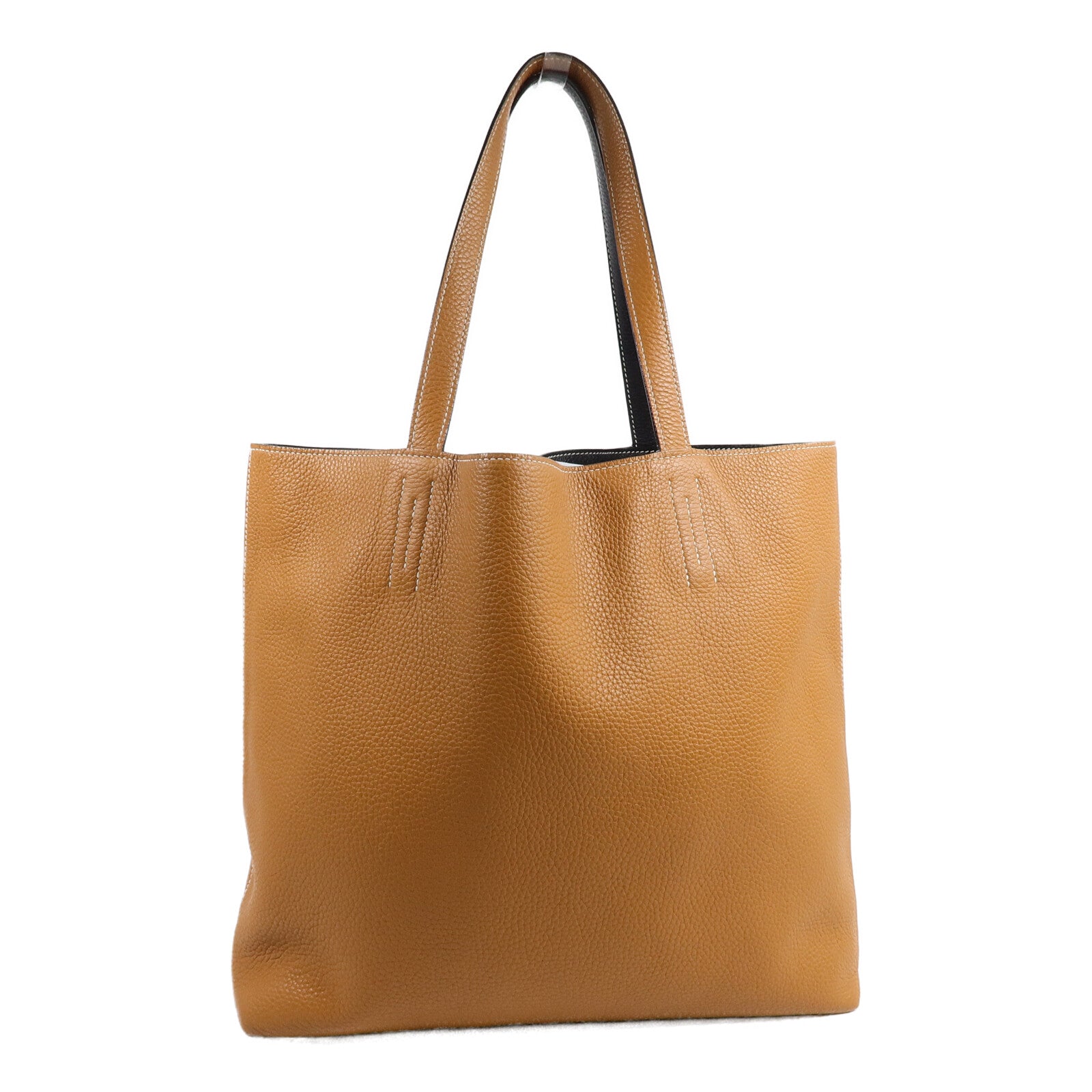 HERMES Clemence皮革Double Sens 35肩背袋Gold/Noir