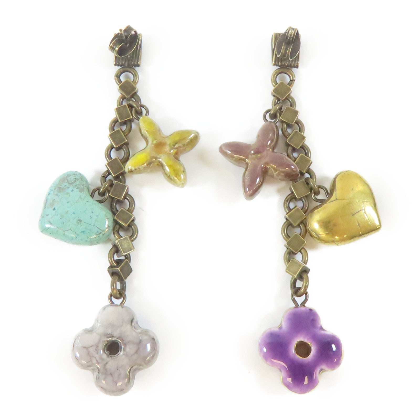 LOUIS VUITTON 【激減優惠】金屬Burkle Dray Charm Baroque Earrings耳環銅色/黃色/紫色/金色