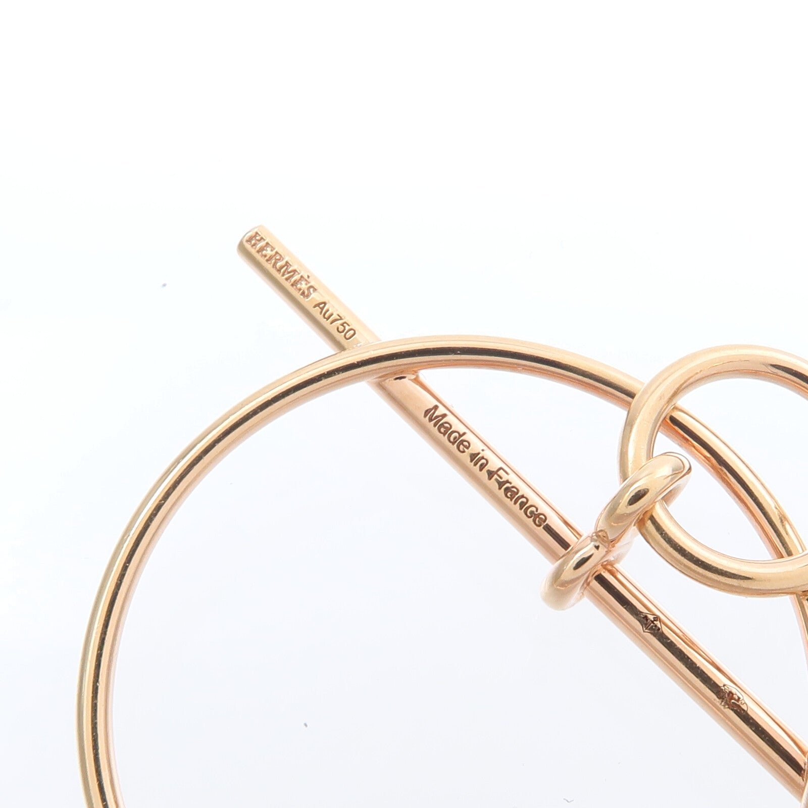 HERMES 18K玫瑰金Loop Earrings耳環