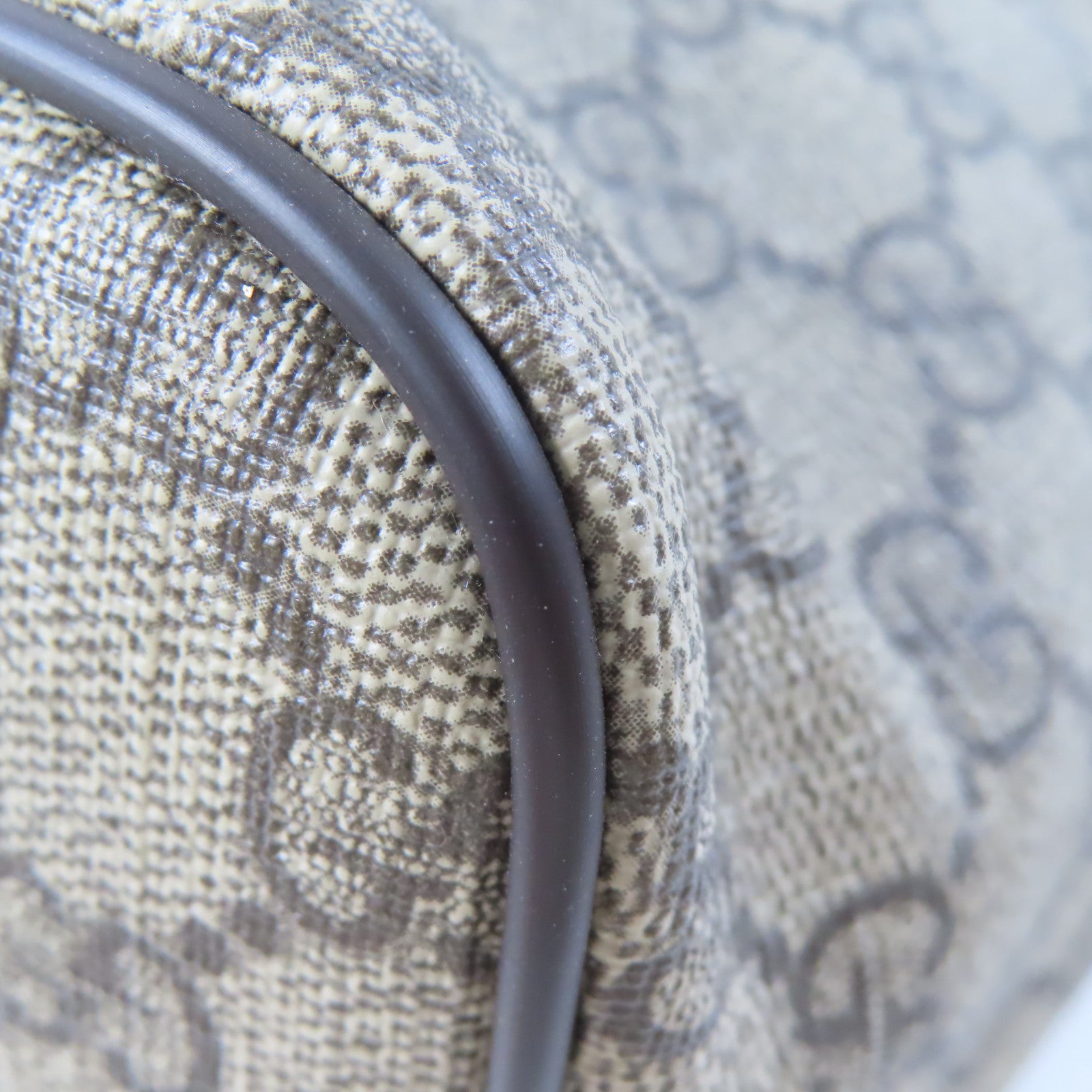 GUCCI 塗層帆布Tote Bag金扣手挽肩背兩用袋棕色