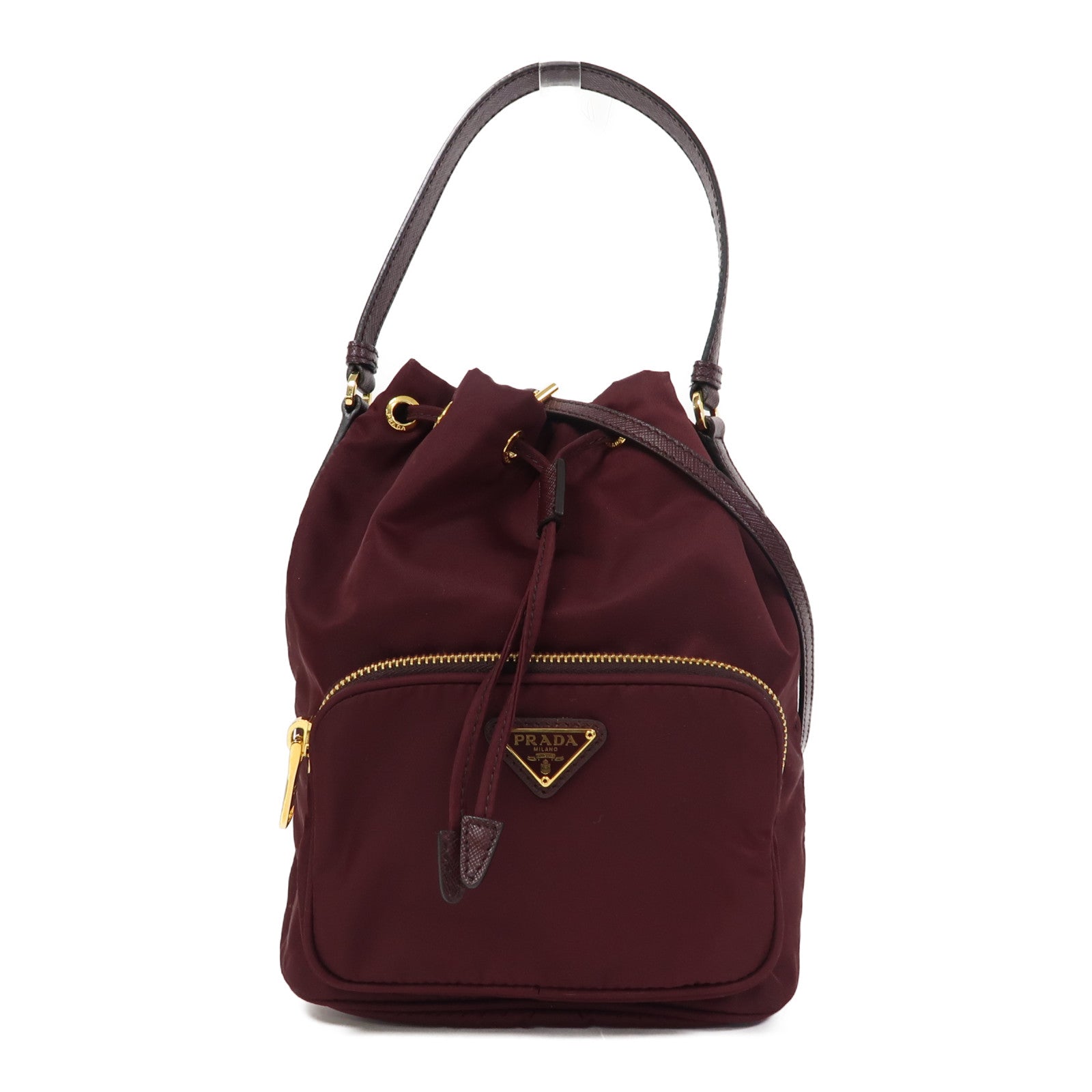 PRADA 尼龍Hand Bag金扣手挽肩背兩用袋紅色