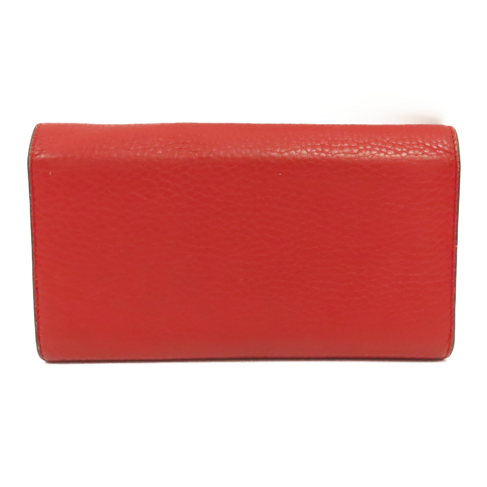 GUCCI 【激減優惠】牛皮皮革Long Wallet金扣長錢包紅色