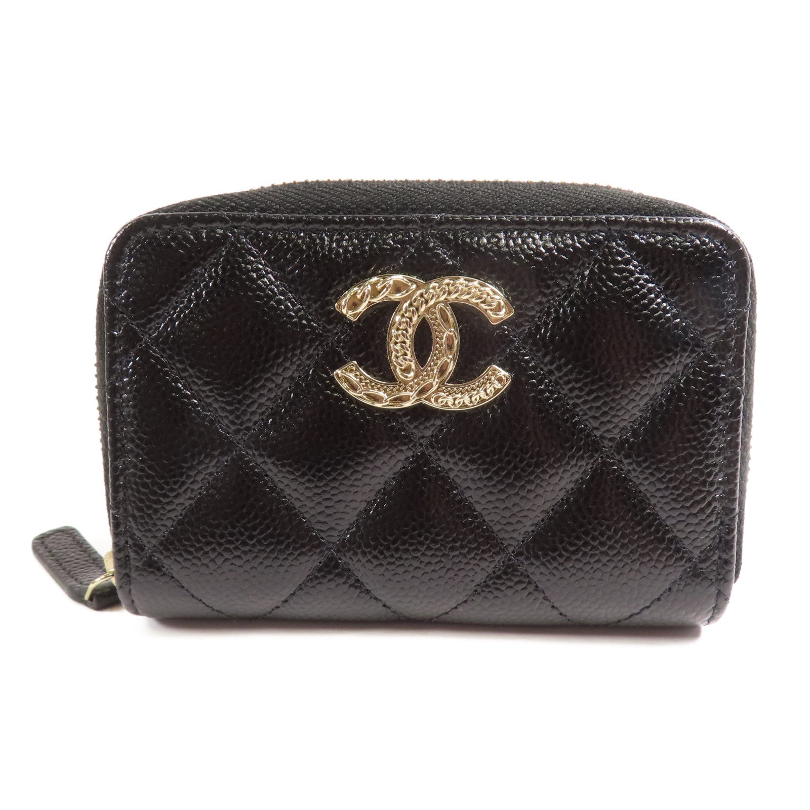 CHANEL 牛皮皮革Card/Coin Case金扣零錢包/卡片套