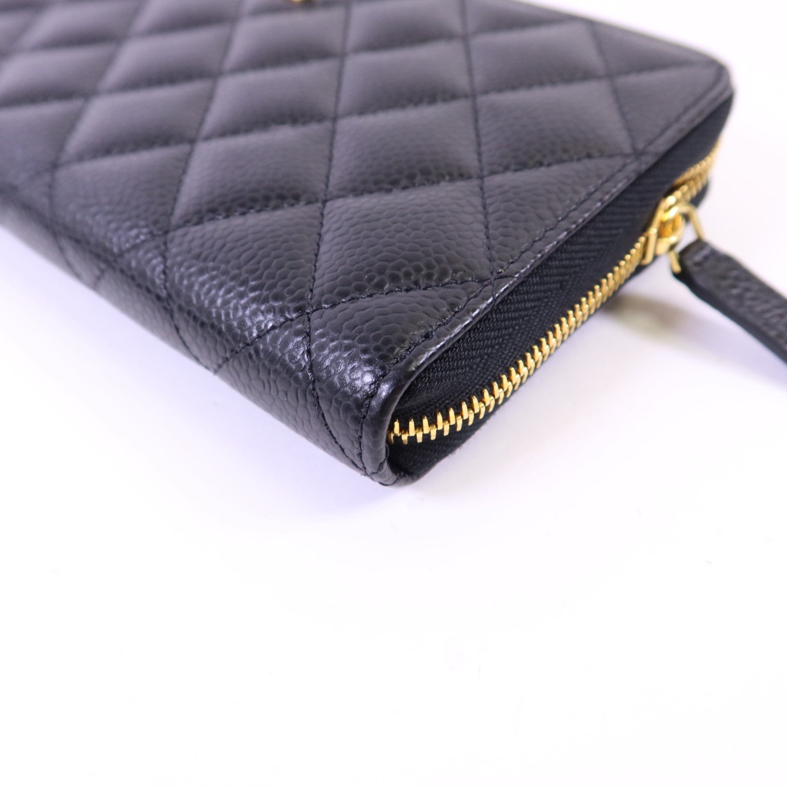 CHANEL 牛皮皮革Zipper Long Wallet金扣長錢包