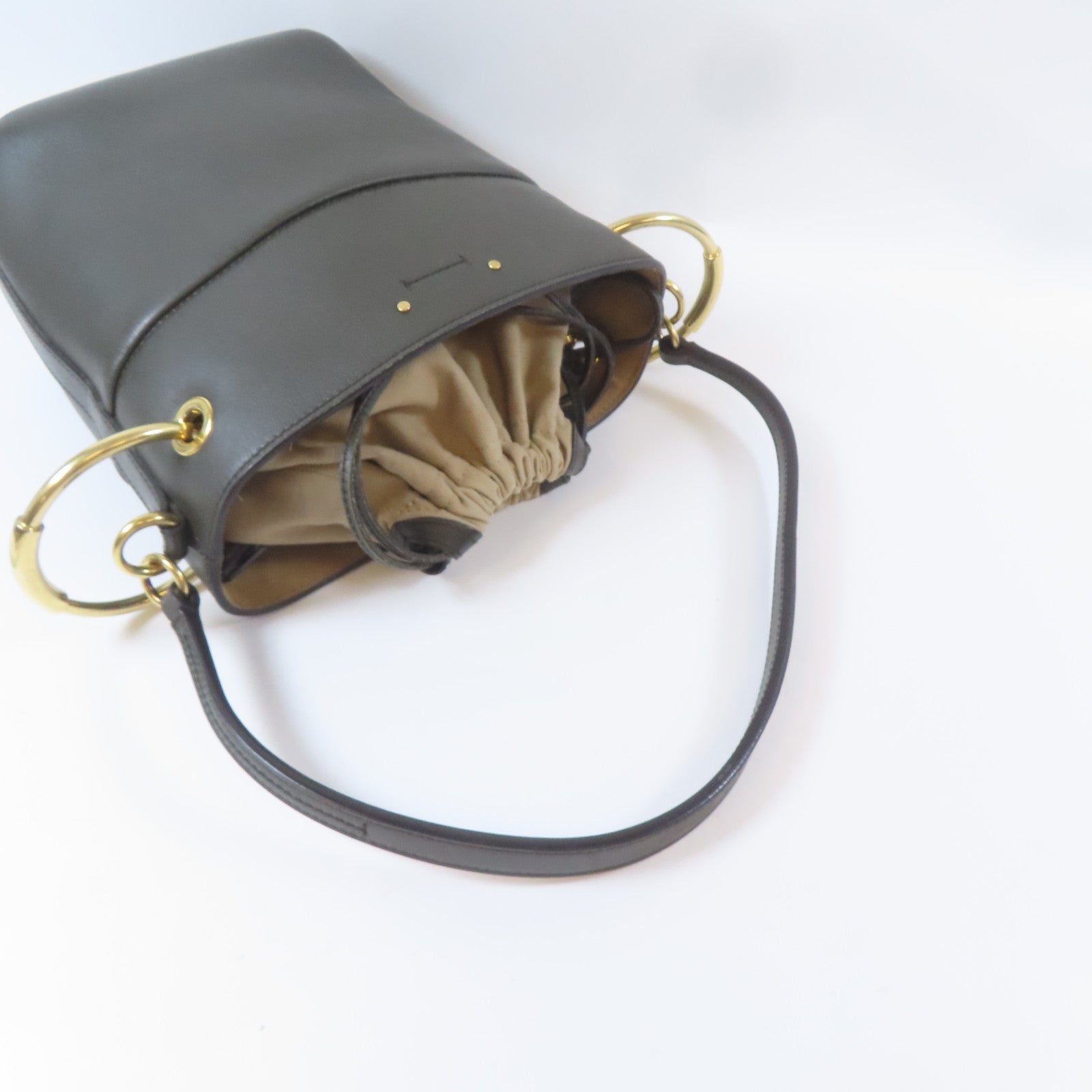 Chloe 牛皮皮革2way Shoulder Bag金扣手挽肩背兩用袋綠色
