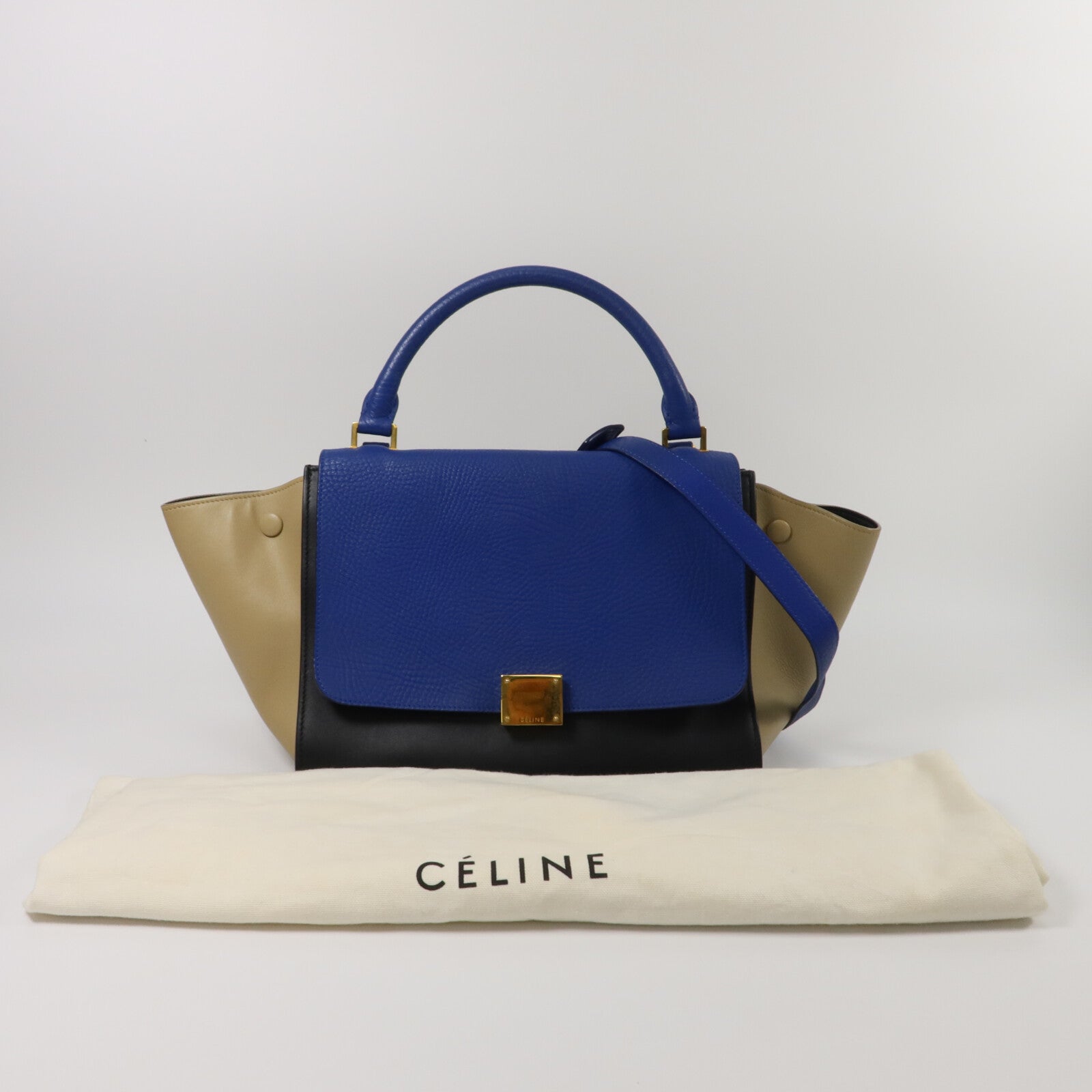 CELINE 牛皮皮革Trapeze Medium手挽肩背兩用袋