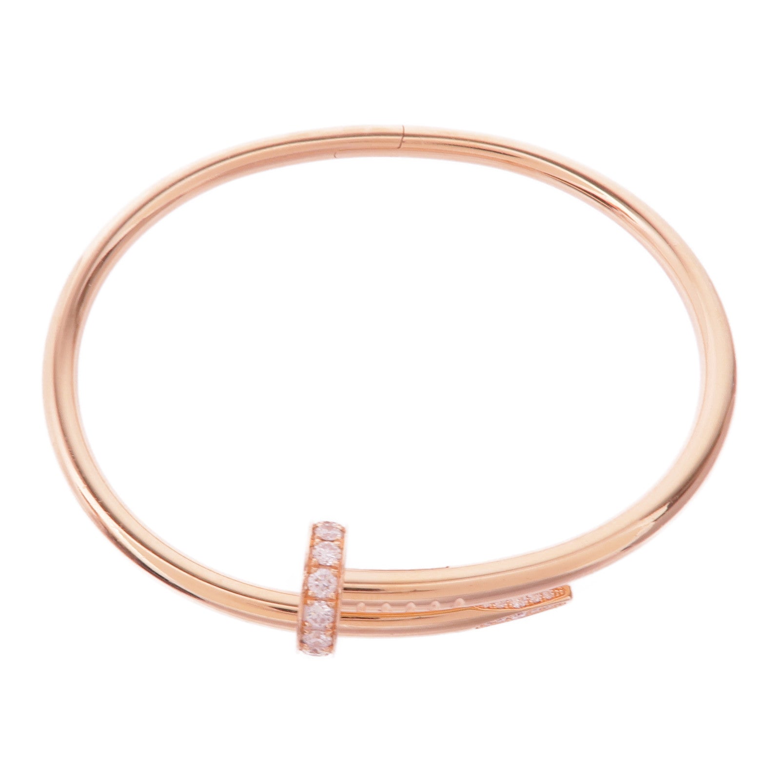 CARTIER 18K玫瑰金Juste Un Clou鑽石手鐲Cartier#17