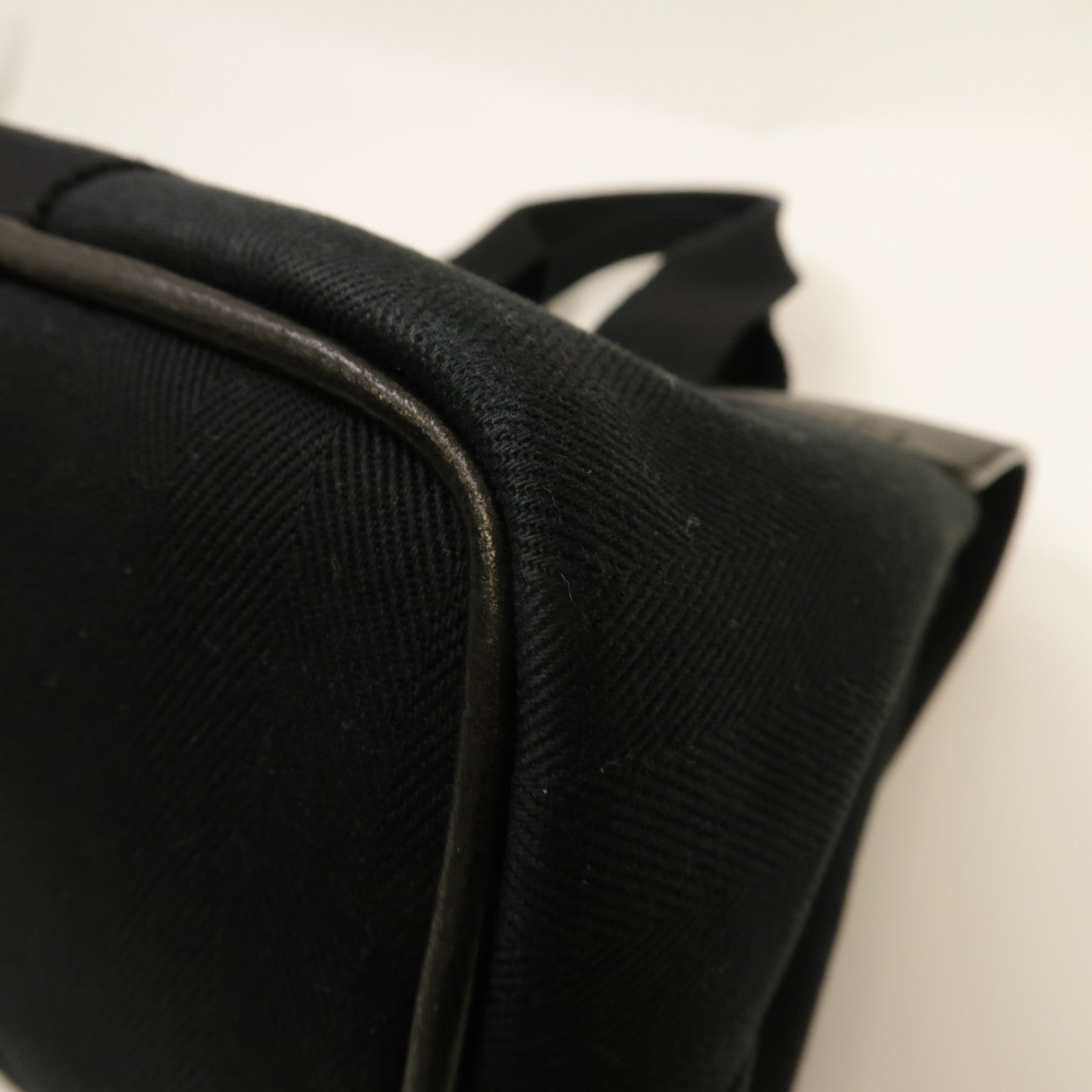HERMES 帆布Hand Bag銀扣手挽袋黑色