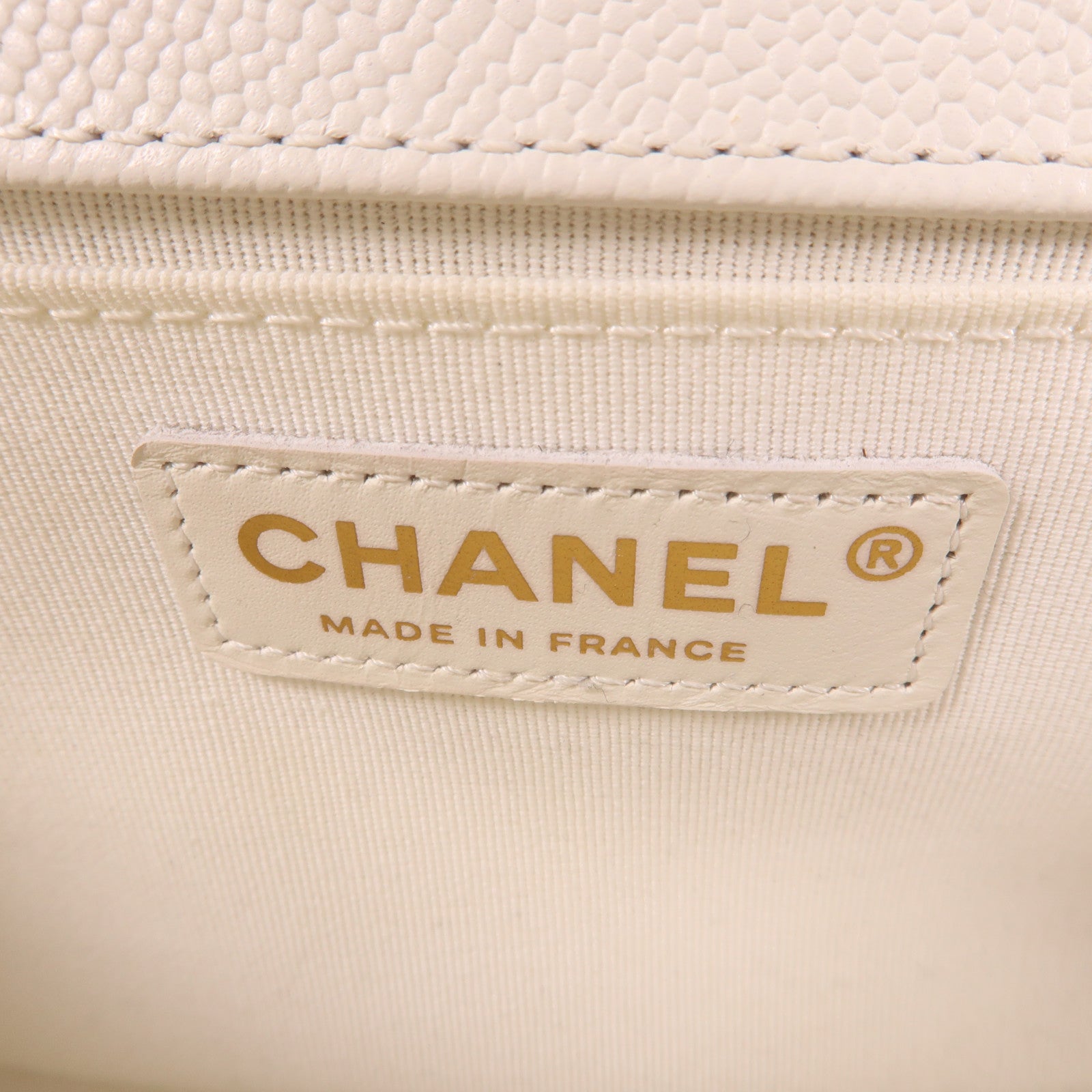 CHANEL 牛皮皮革Boy 25金扣鏈帶肩背袋