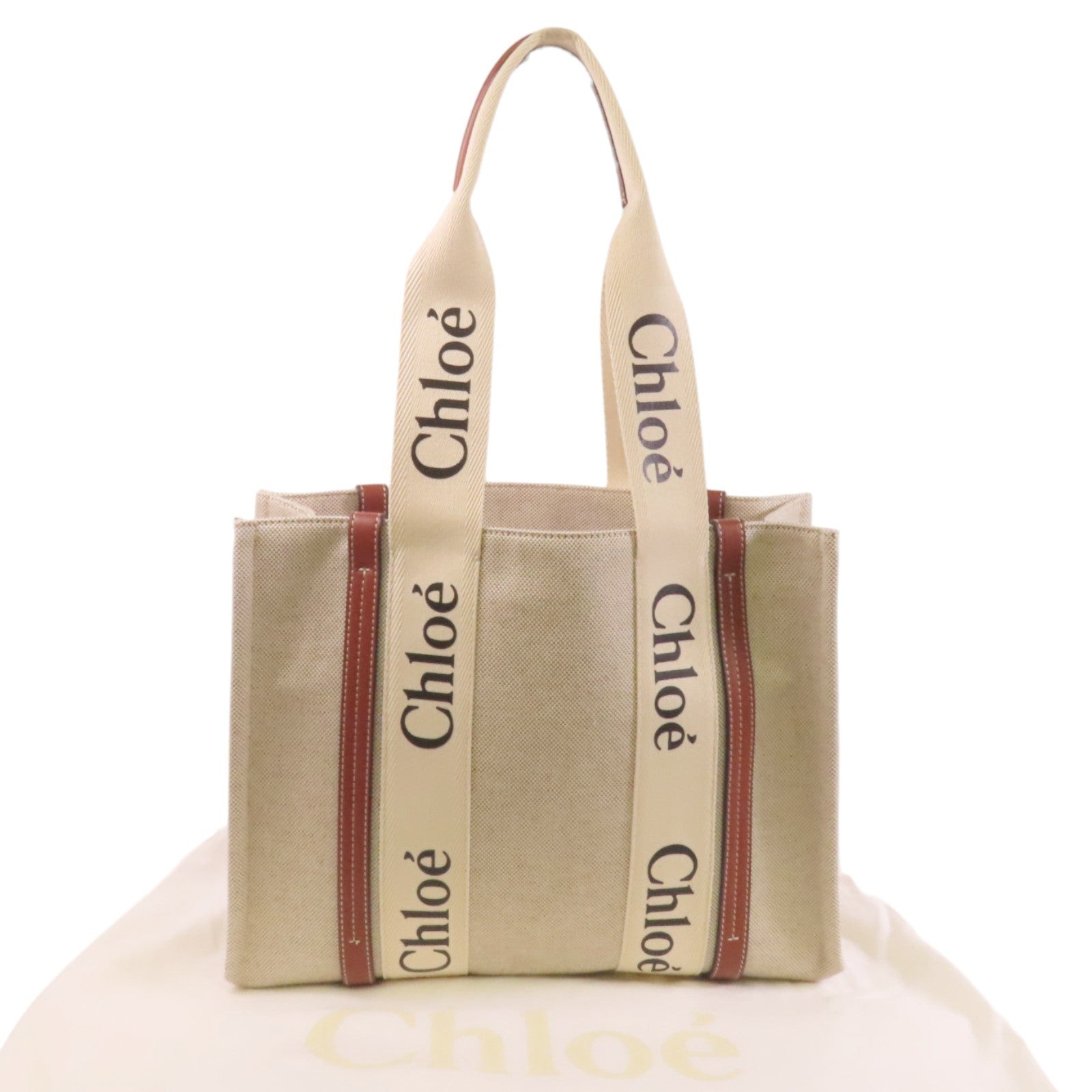 Chloe 【激減優惠】帆布Woody Tote Medium肩背袋