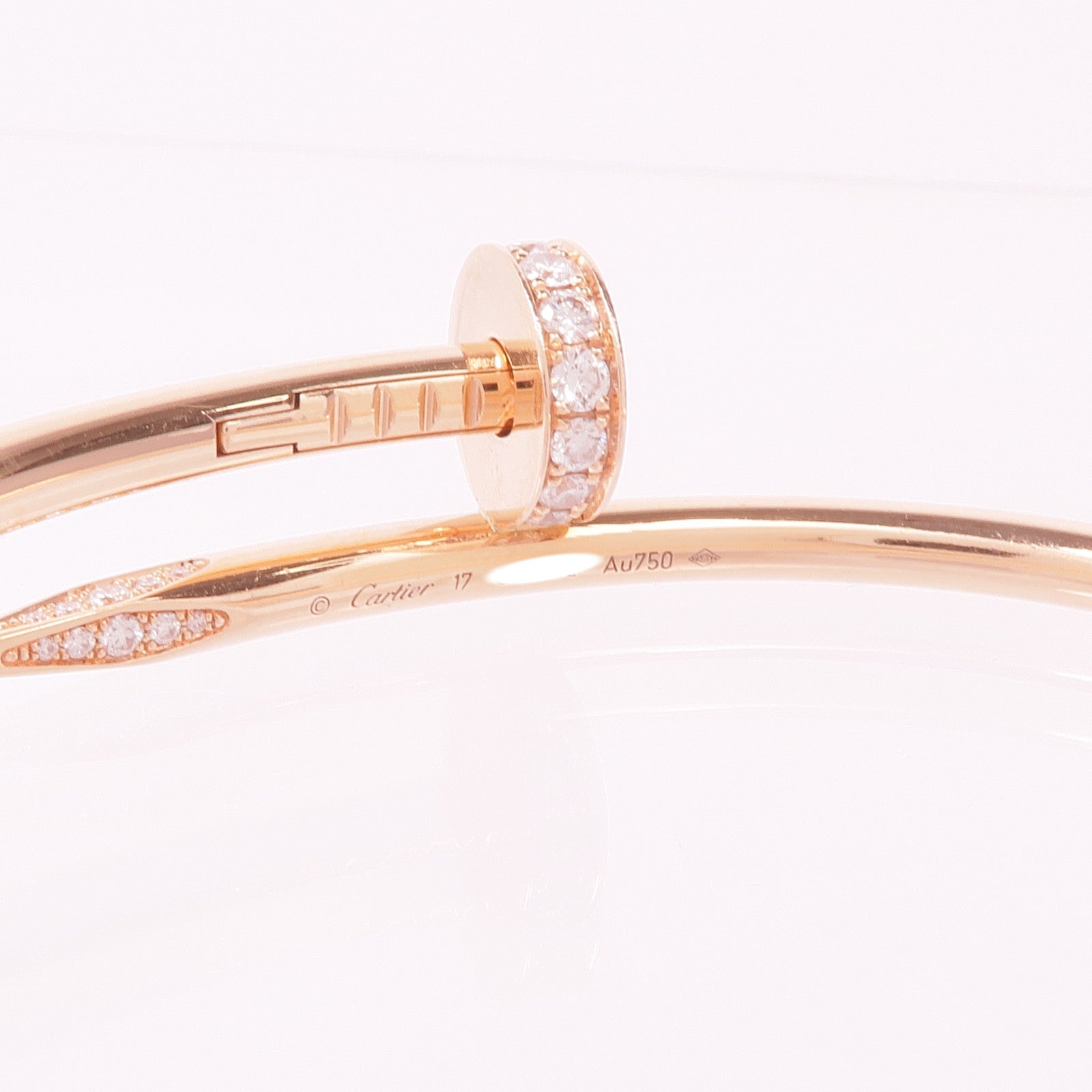 CARTIER 18K玫瑰金Juste Un Clou鑽石手鐲Cartier#17