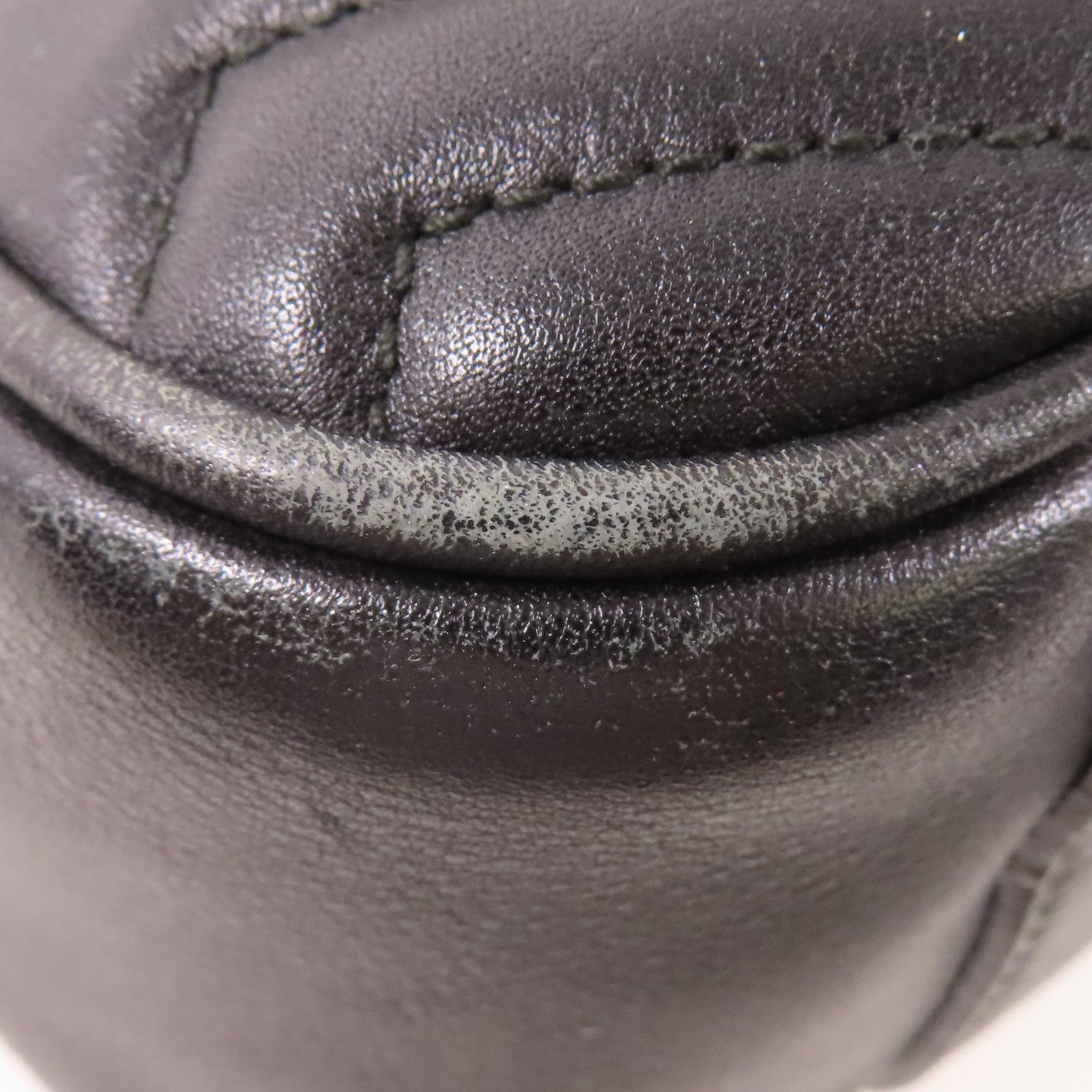 GUCCI GG GHW GG Marmont Chain Shoulder Bag 443499 Calfskin Leather Black