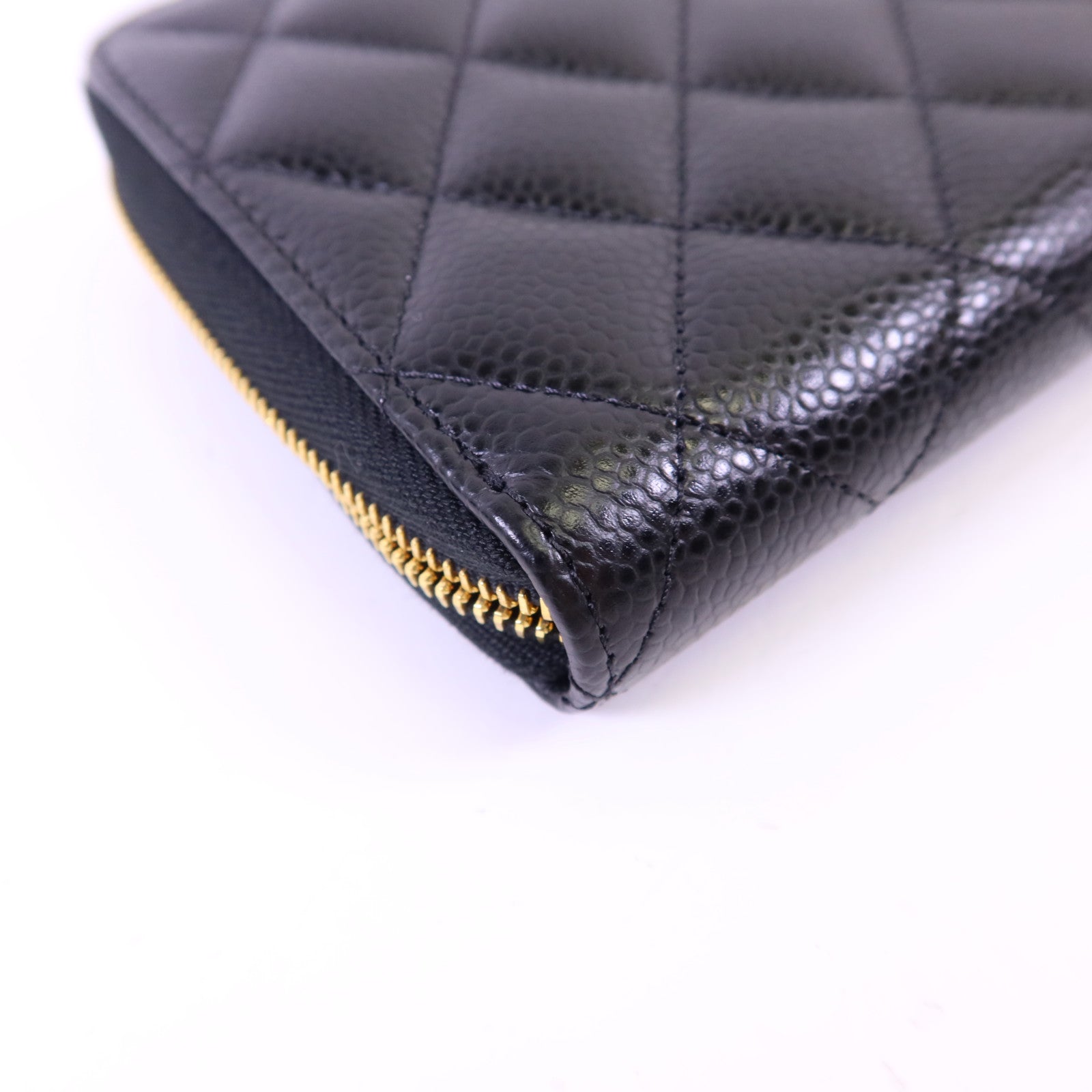 CHANEL 牛皮皮革Zipper Long Wallet金扣長錢包