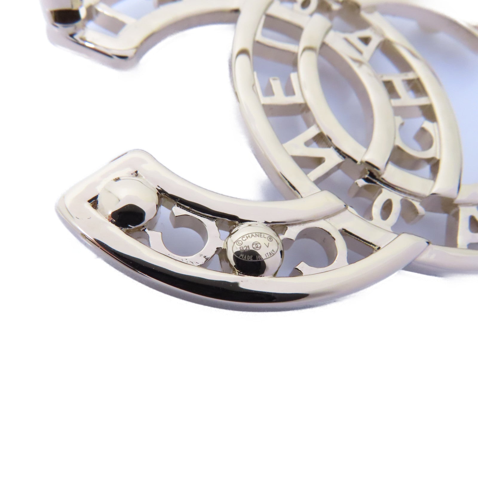 CHANEL PVC/金屬Brooch胸針銀色/白色