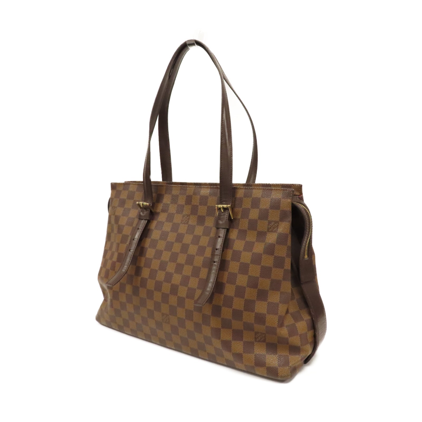 LOUIS VUITTON Damier Chelsea金扣肩背袋啡色