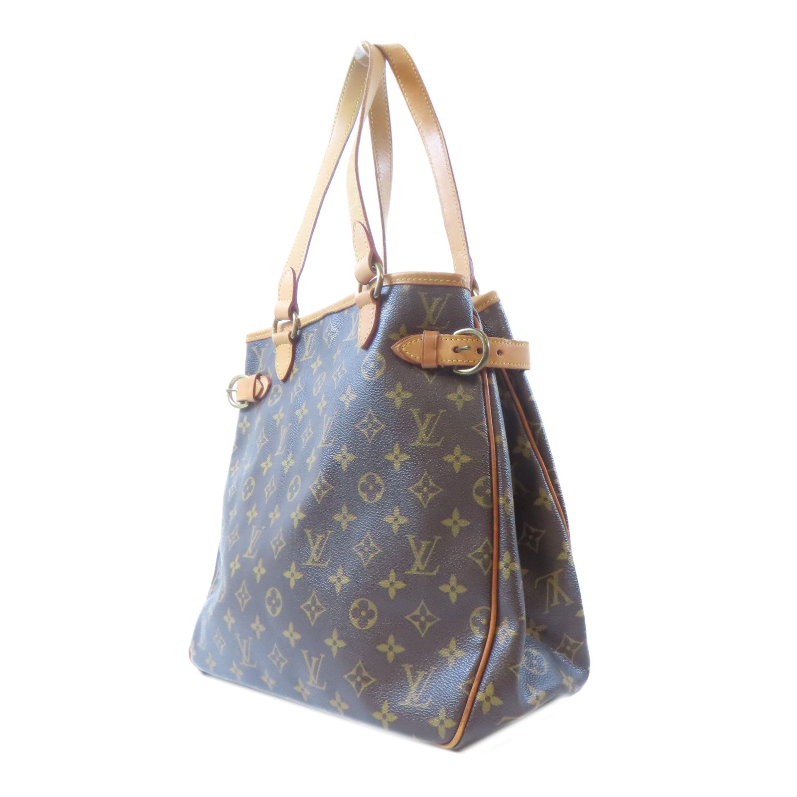 LOUIS VUITTON Monogram Batignolles Vertical金扣肩背袋啡色