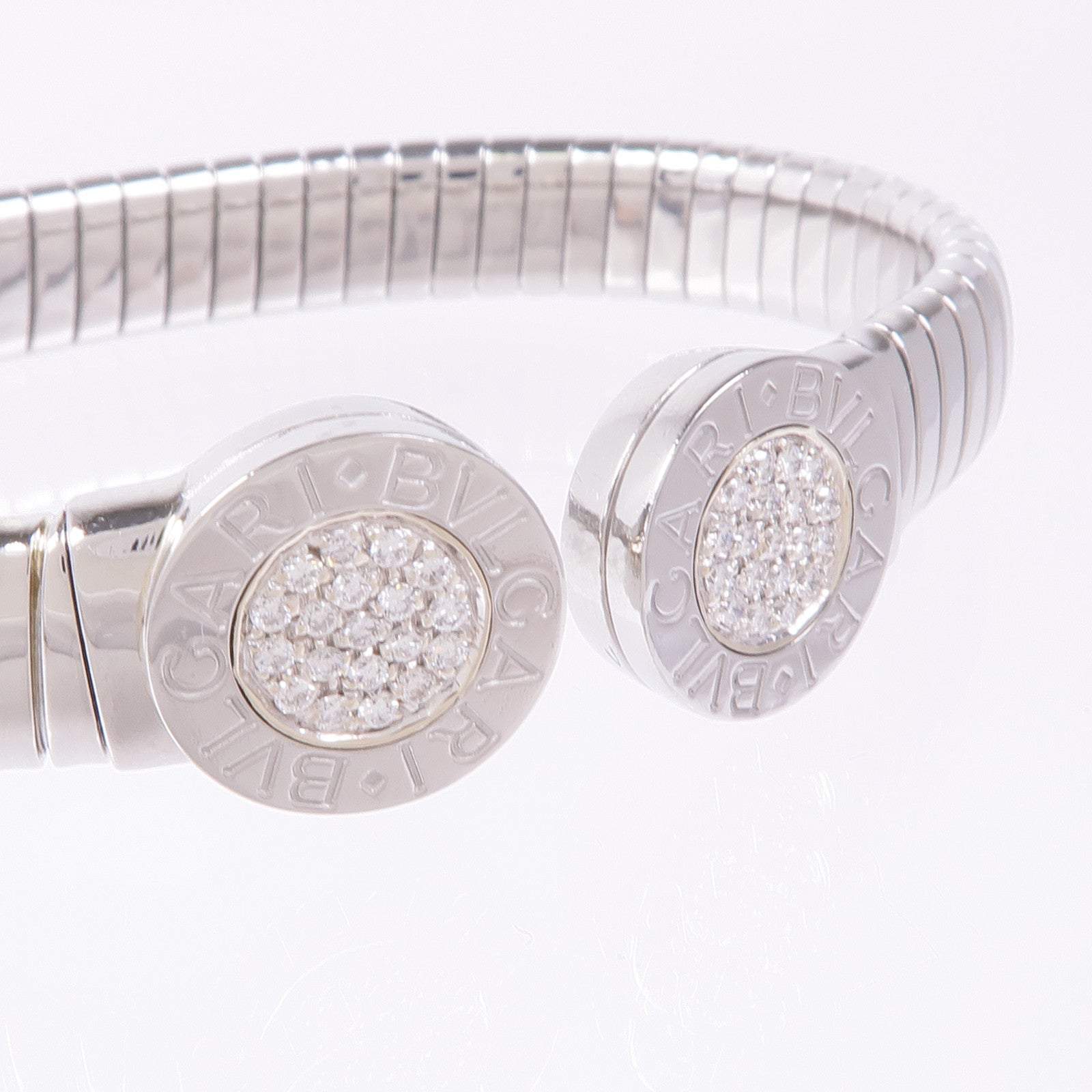 BVLGARI 鋼Tubogas Diamond Bracelet鑽石手鐲