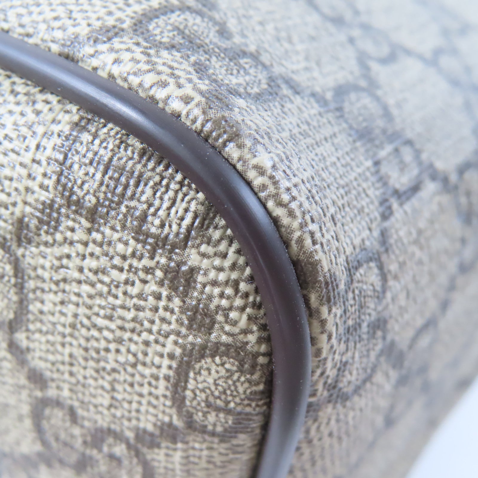 GUCCI 塗層帆布Tote Bag金扣手挽肩背兩用袋棕色