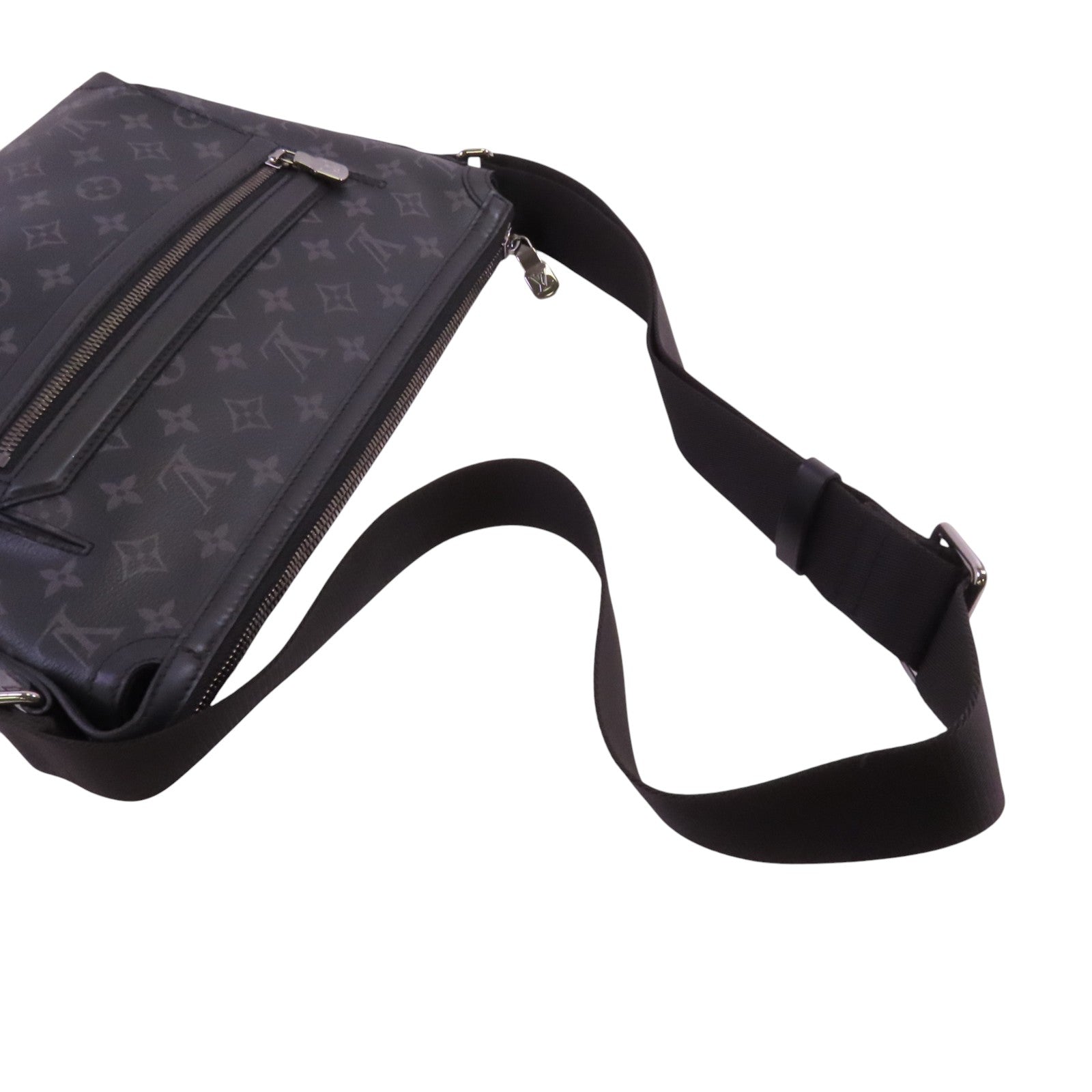 LOUIS VUITTON Monogram Eclipse Odyssey Messenger PM銀扣肩背袋