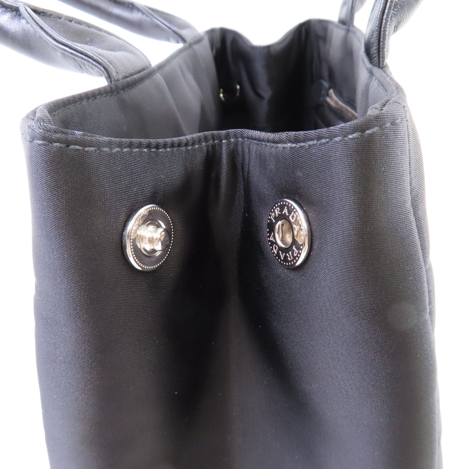PRADA 尼龍Nero Tessuto 2Way Shoulder Bag銀扣手挽肩背兩用袋黑色