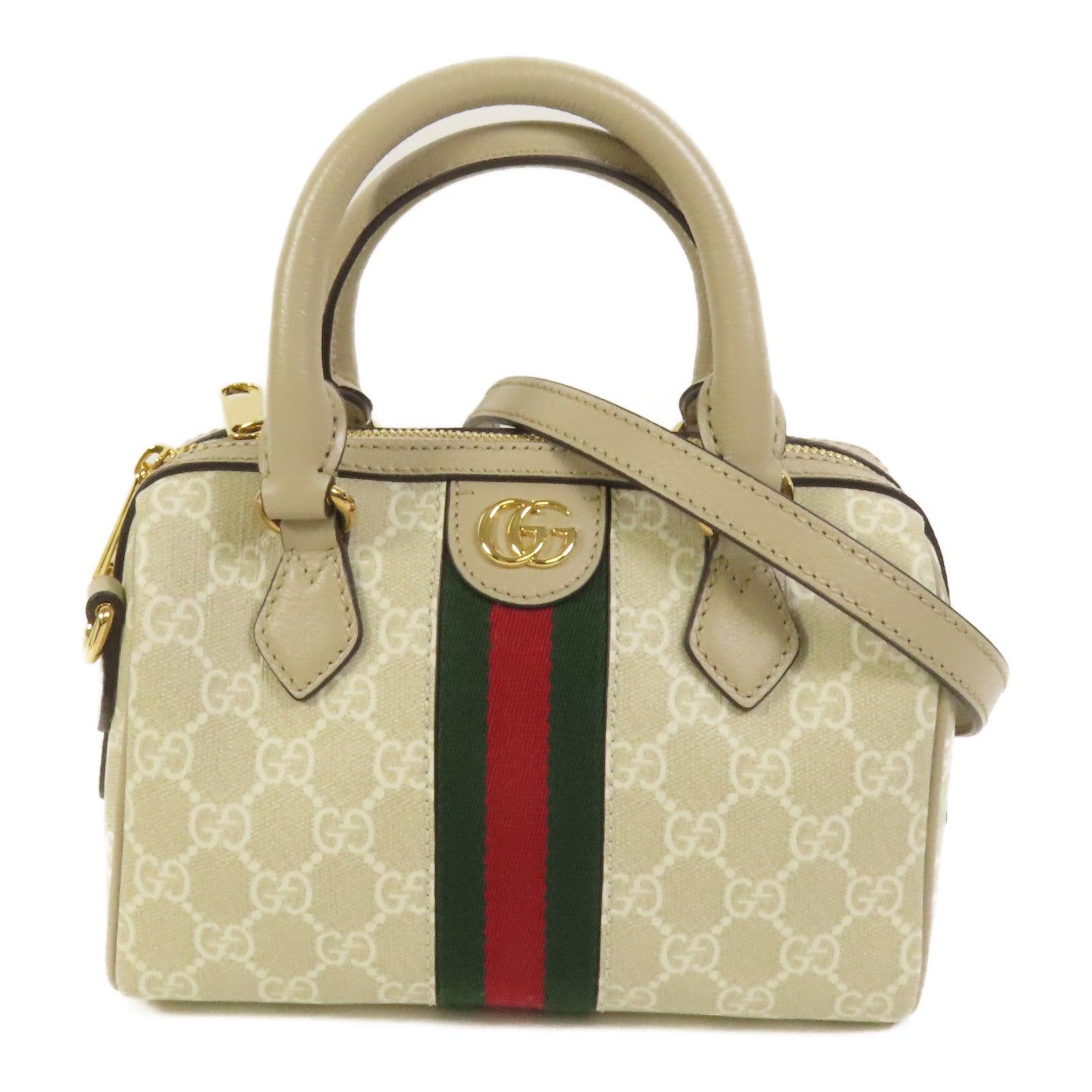 GUCCI 塗層帆布GG Ophidia Boston Bag金扣手挽肩背兩用袋