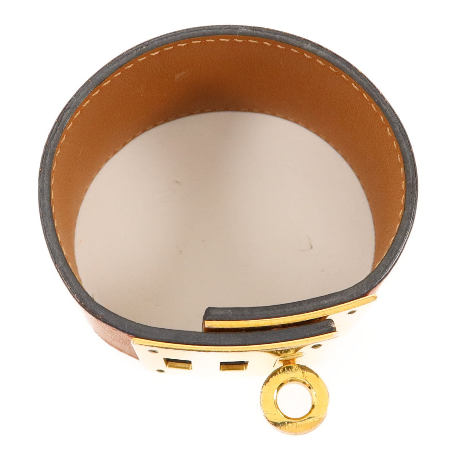 HERMES Swift皮革Kelly Dog Bracelet金扣手鐲