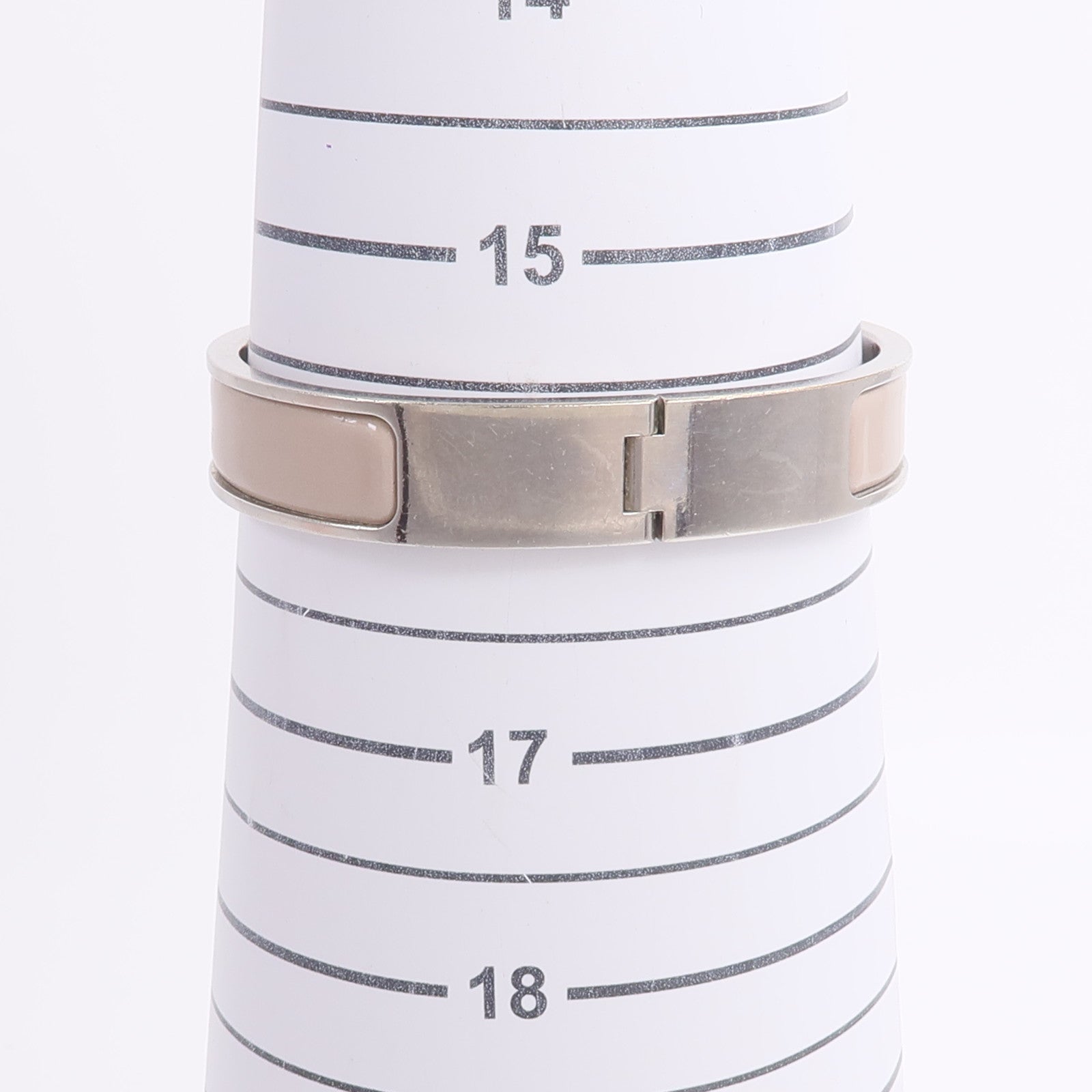 HERMES 金屬/琺瑯Clic H Bracelet手鐲Gris Etain Mat