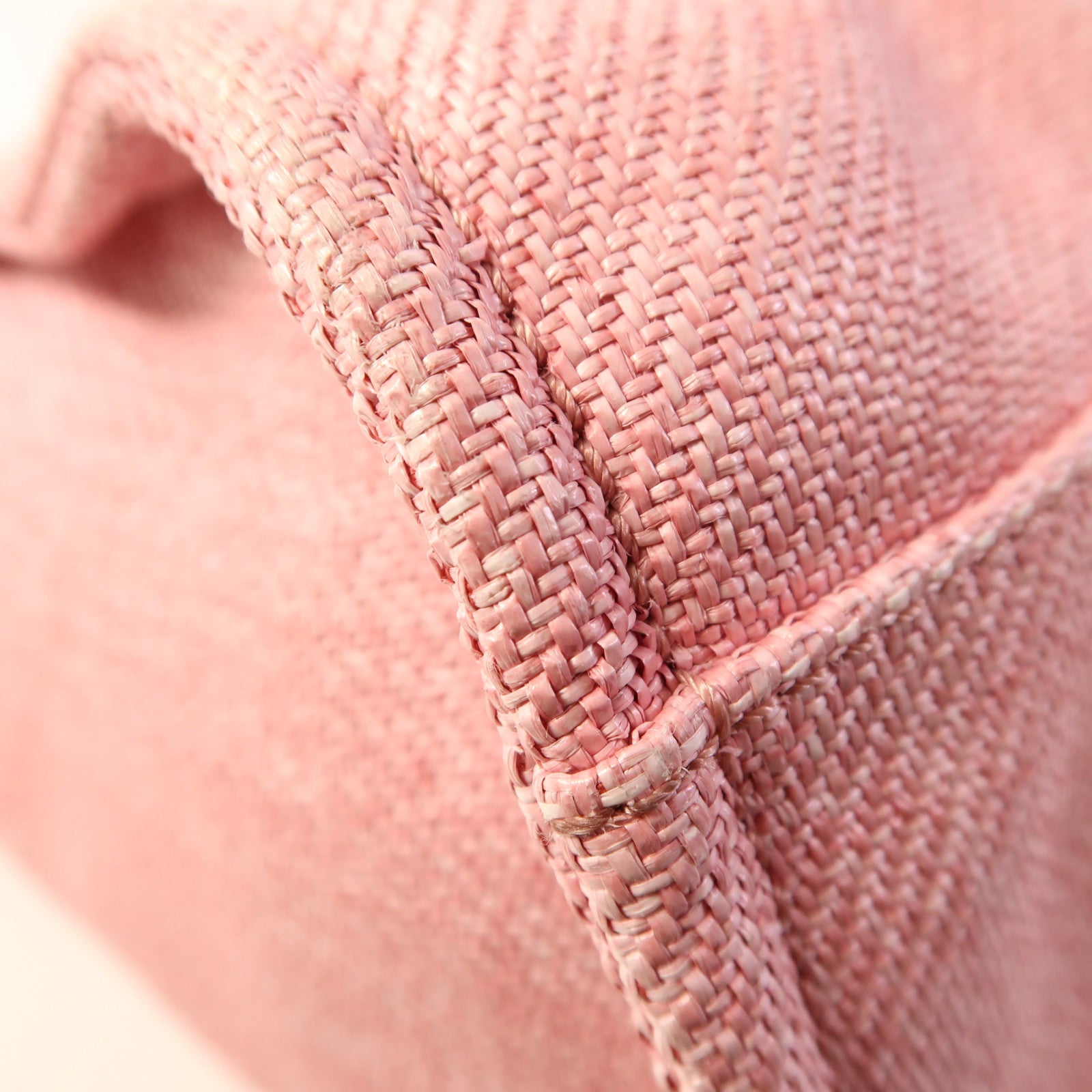 CHANEL Straw Deavuille Tote銀扣手挽肩背兩用袋