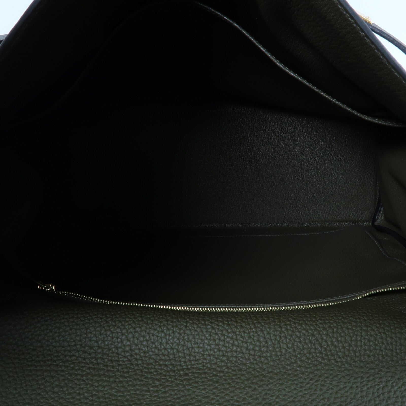 HERMES Clemence皮革Kelly 35手挽肩背兩用袋Vert Olive