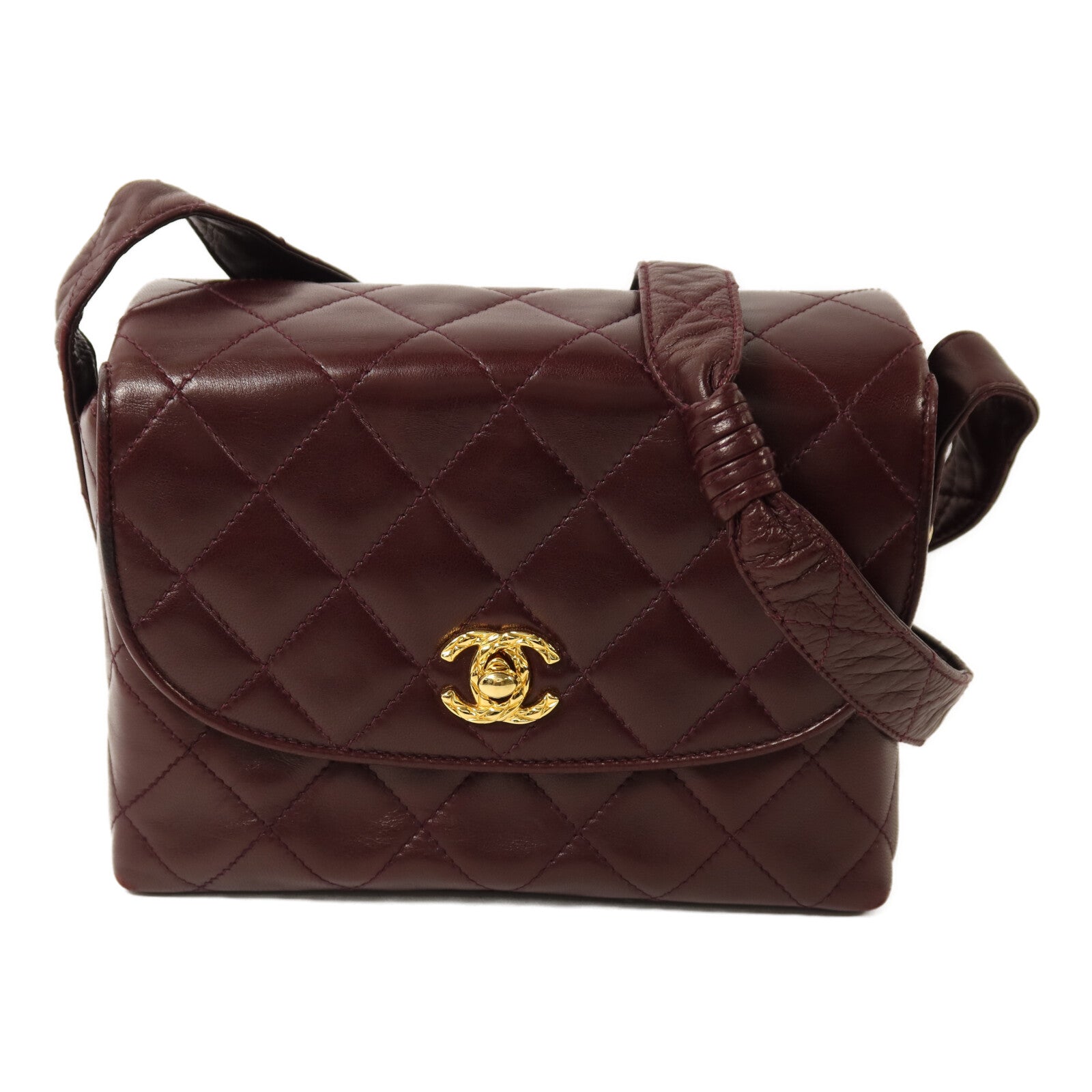 CHANEL 羊皮皮革Vintage Shoulder Bag金扣肩背袋