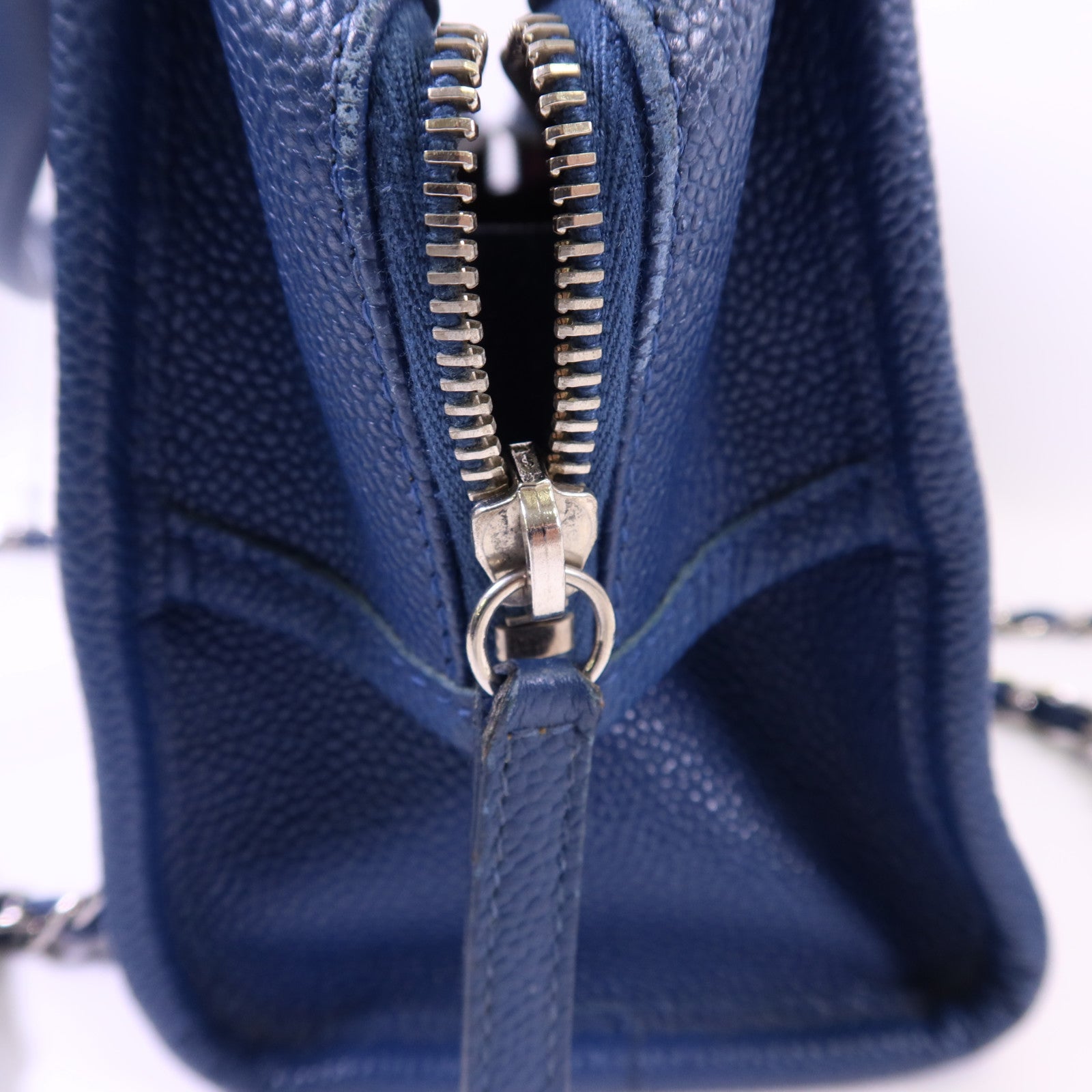 CHANEL 牛皮皮革Chain Shoulder Bag銀扣鏈帶手挽肩背兩用袋