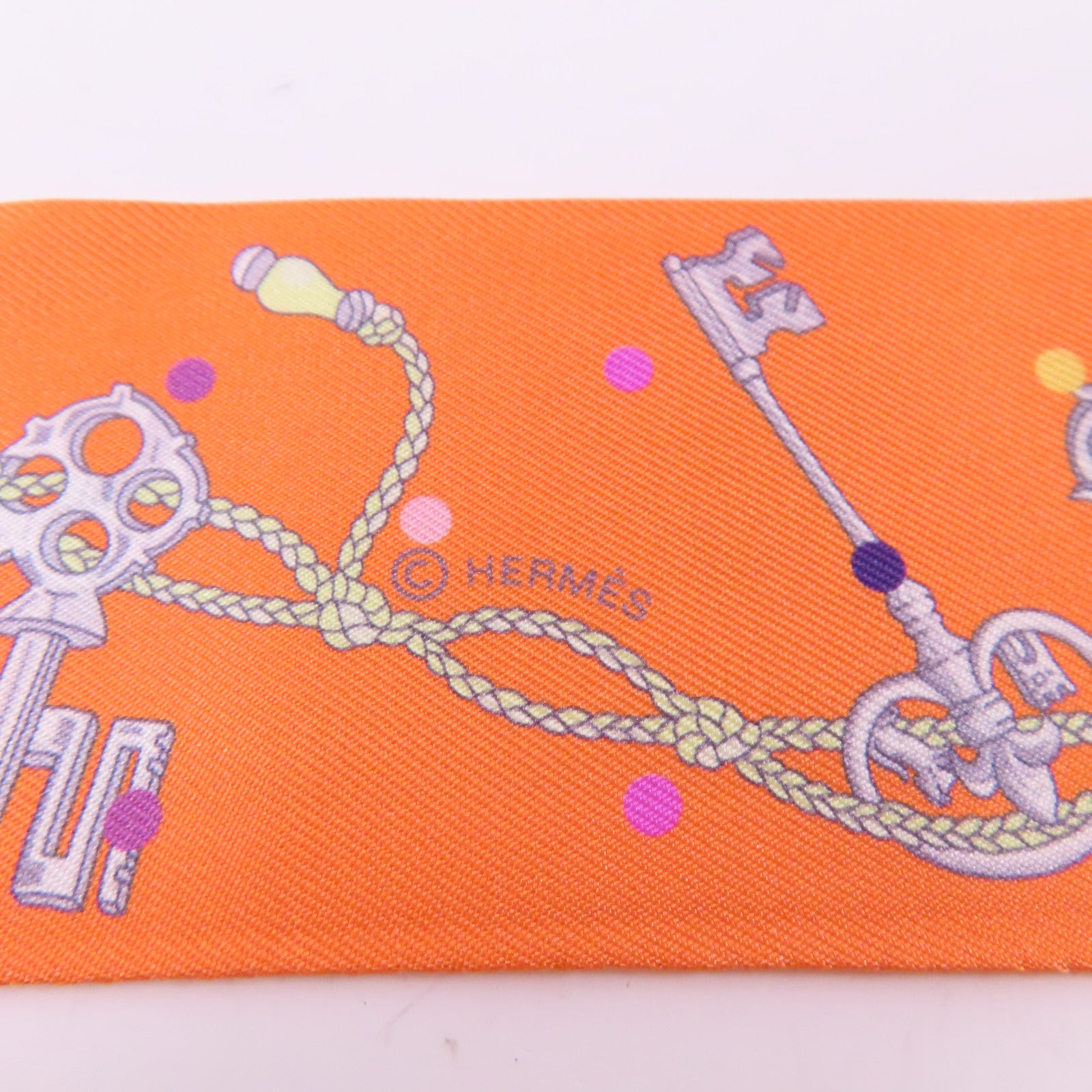 HERMES 絲質Twilly絲巾