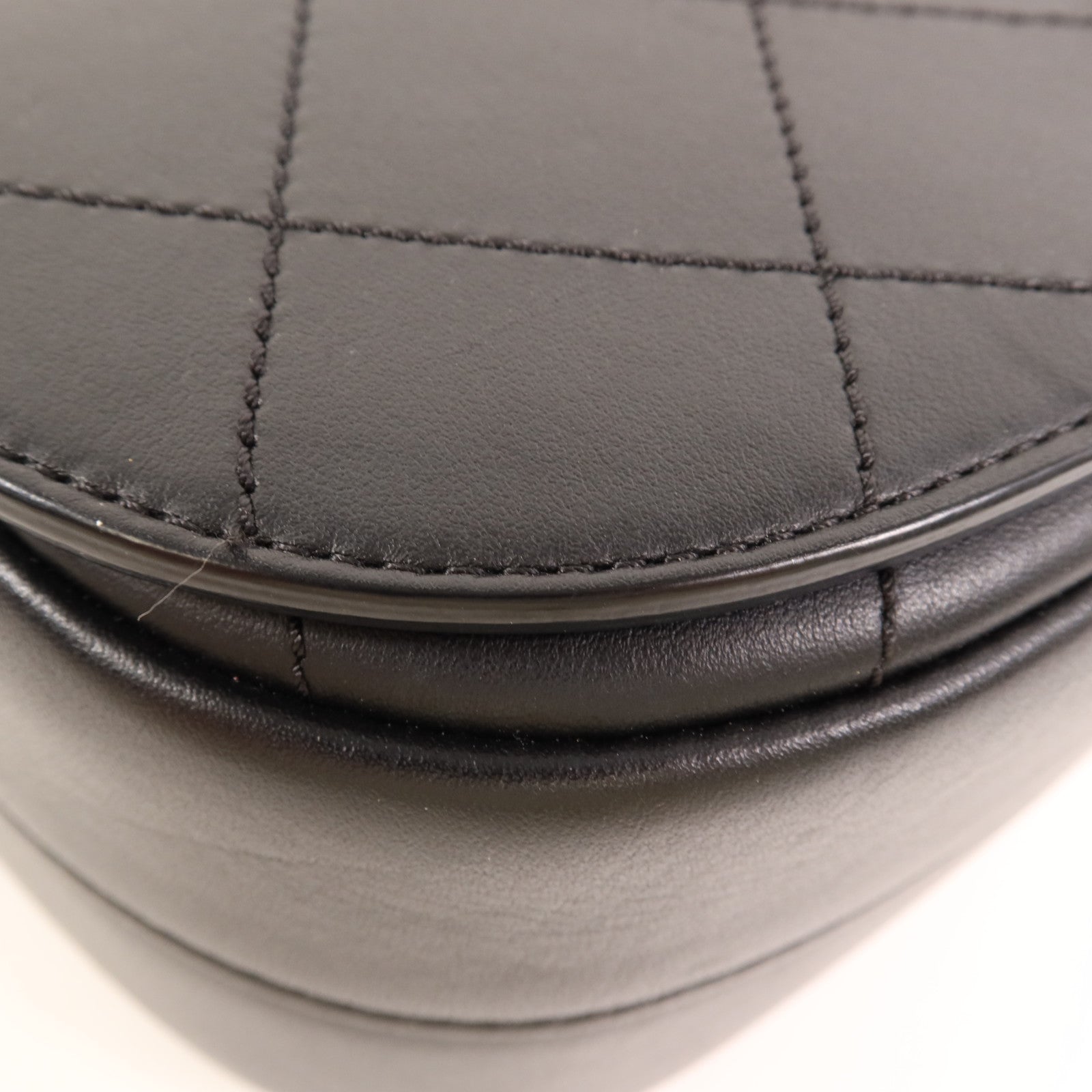 CHANEL 牛皮皮革Chain Shoulder銀扣手挽肩背兩用袋