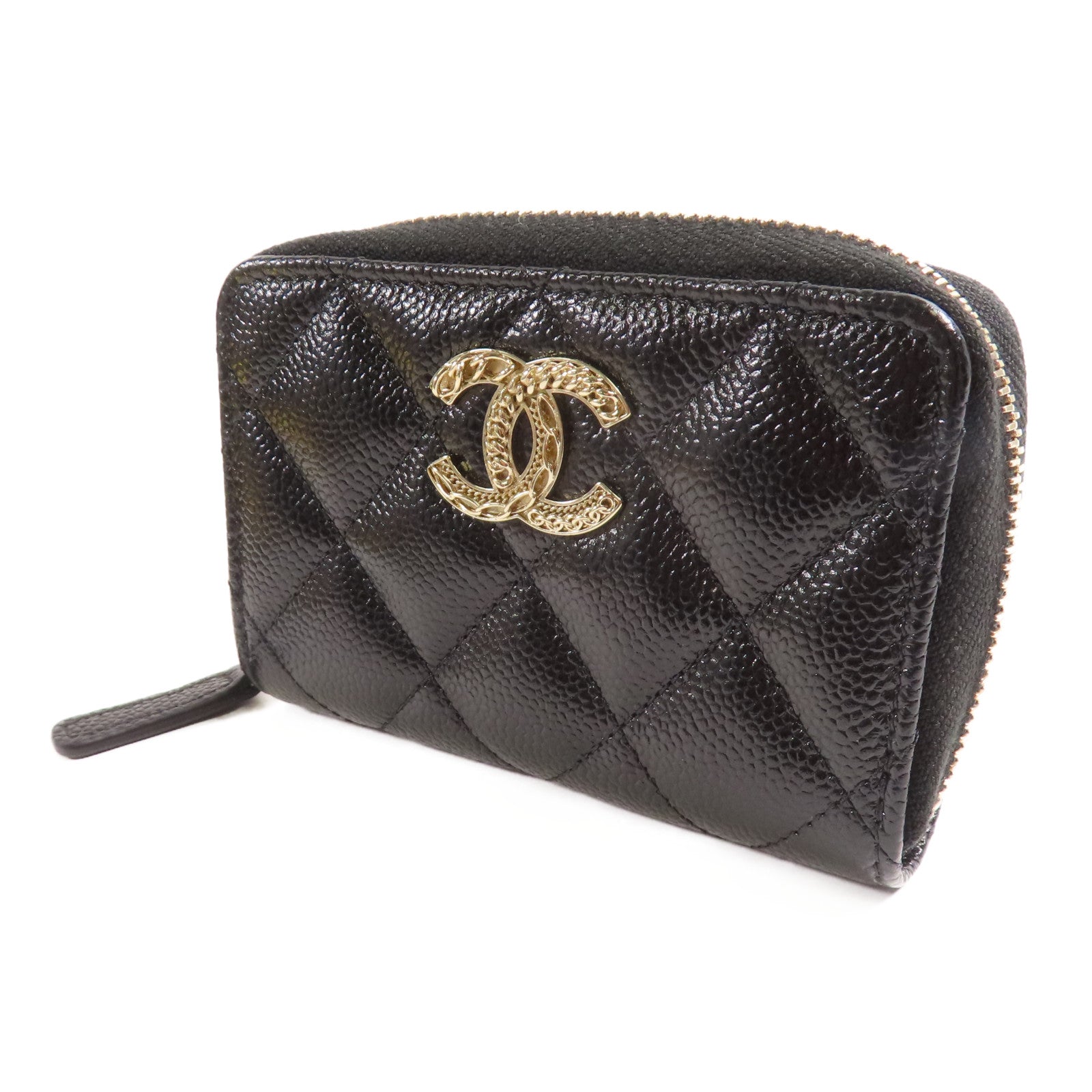CHANEL 牛皮皮革Card/Coin Case金扣零錢包/卡片套