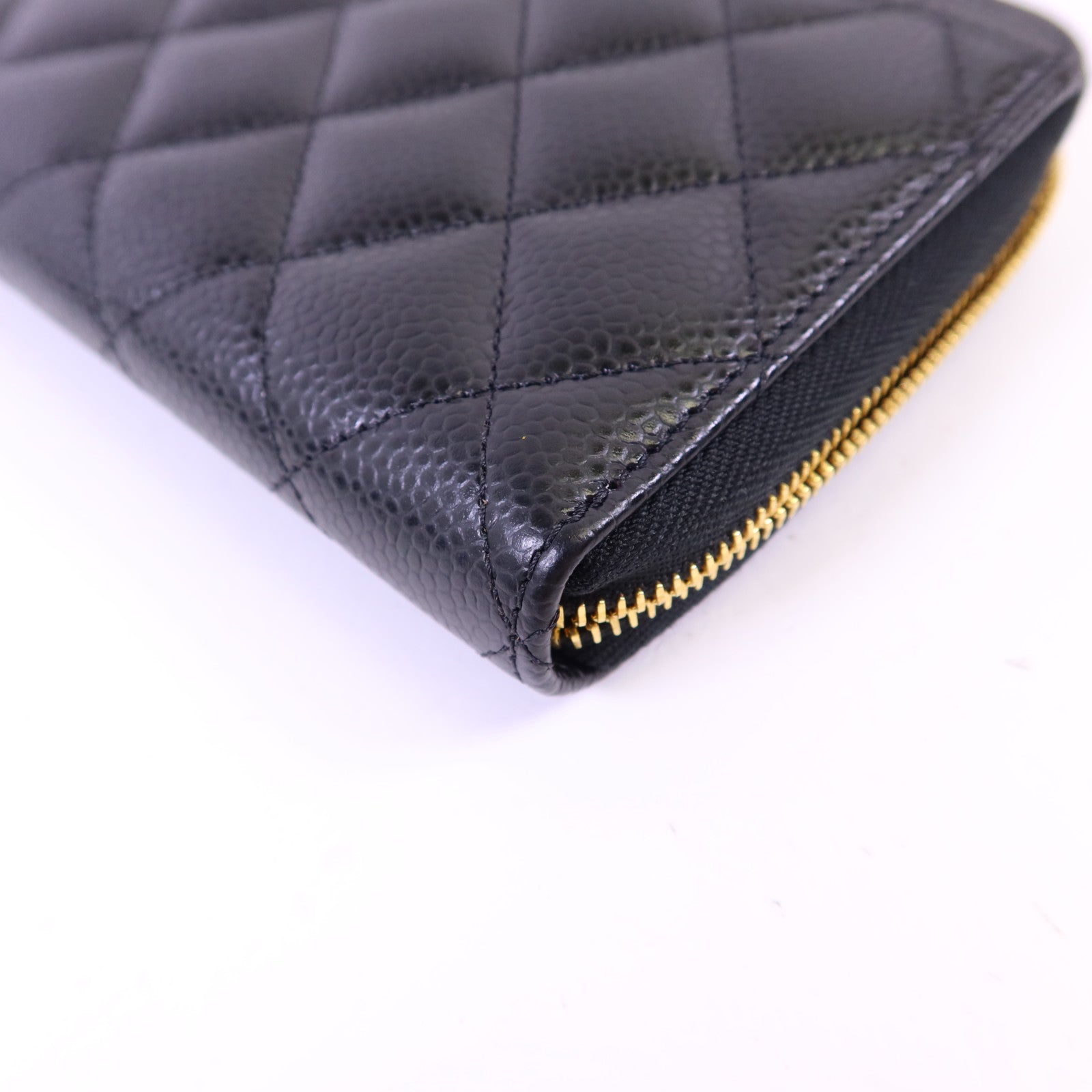 CHANEL 牛皮皮革Zipper Long Wallet金扣長錢包