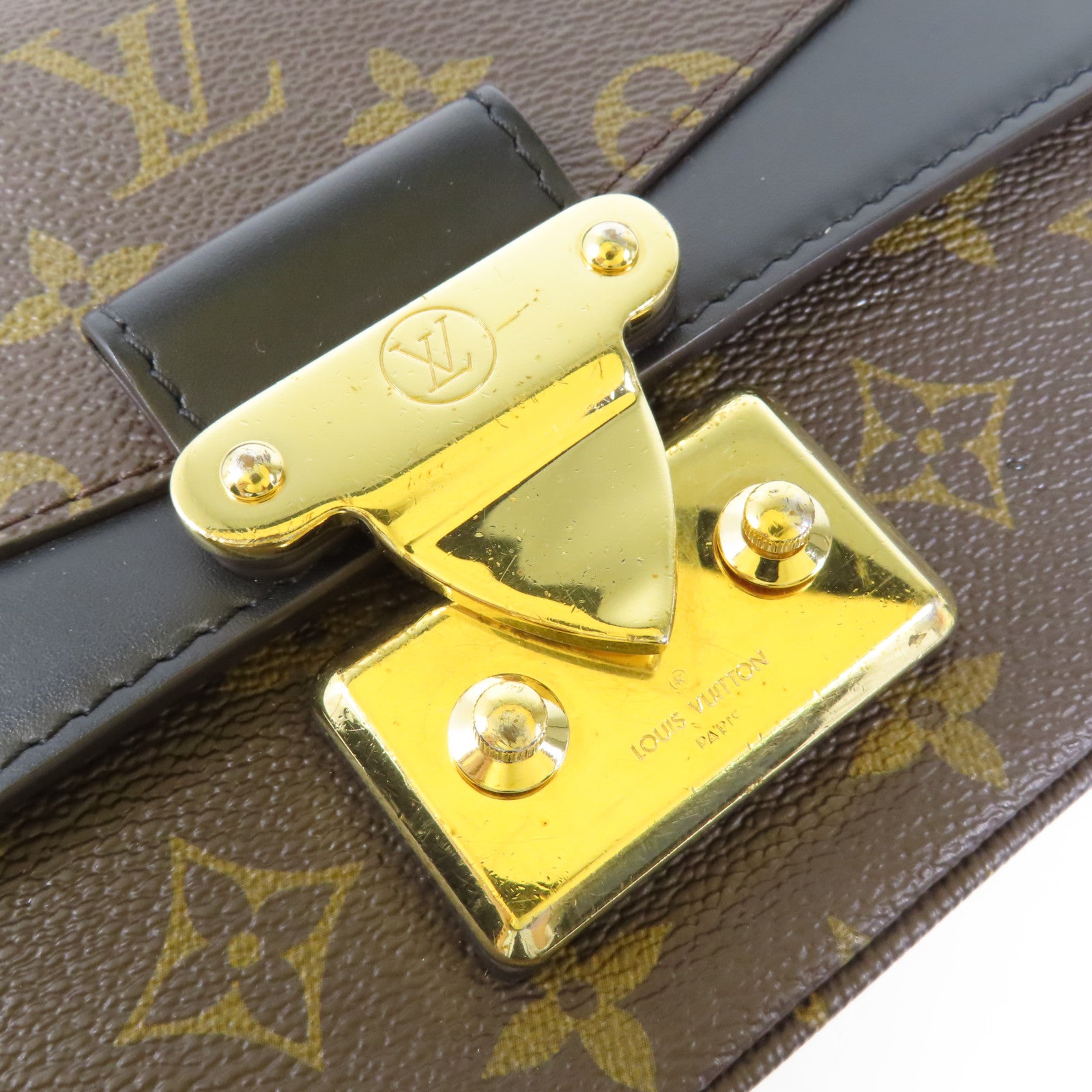 LOUIS VUITTON Monogram Marceau金扣肩背袋棕色