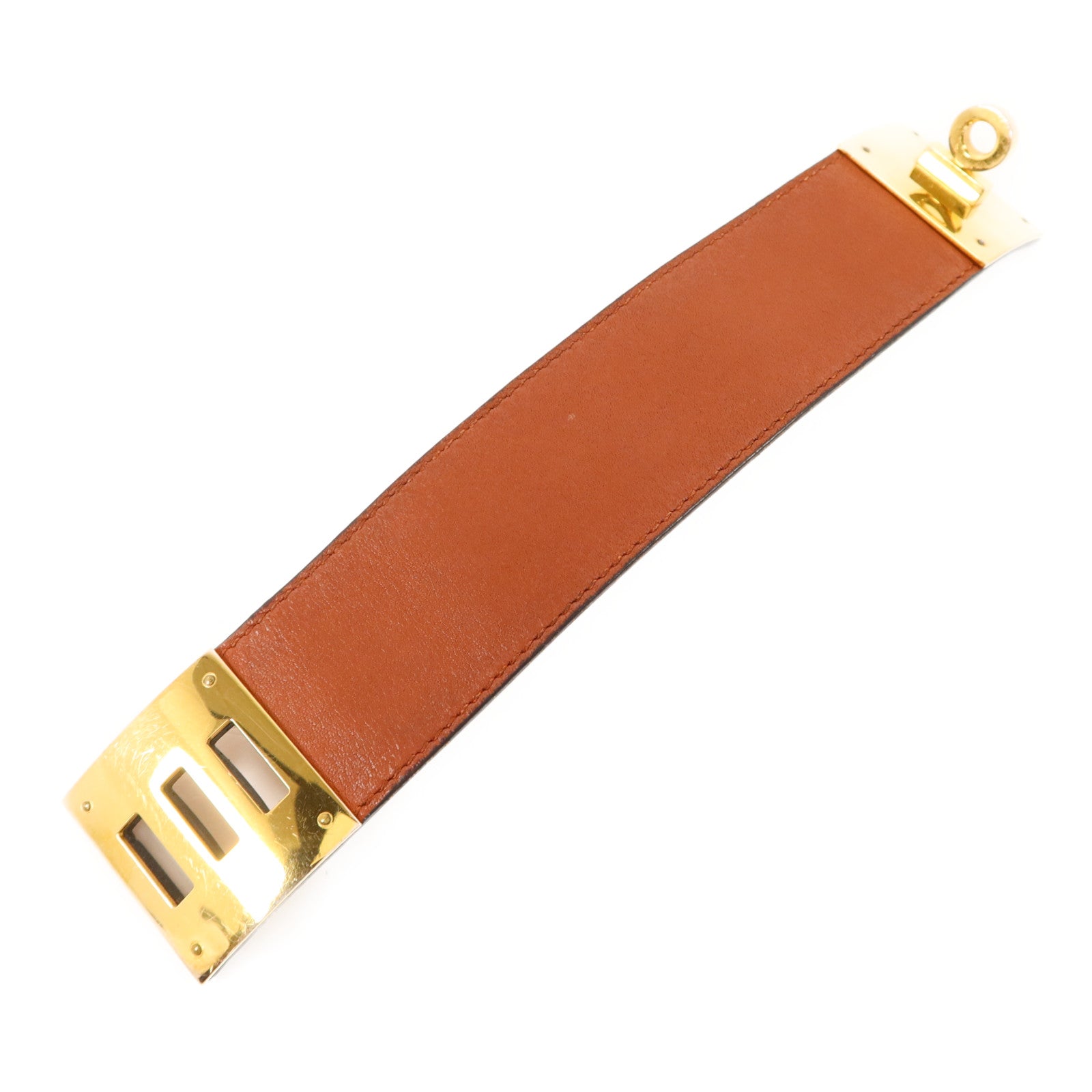 HERMES Swift皮革Kelly Dog Bracelet金扣手鐲