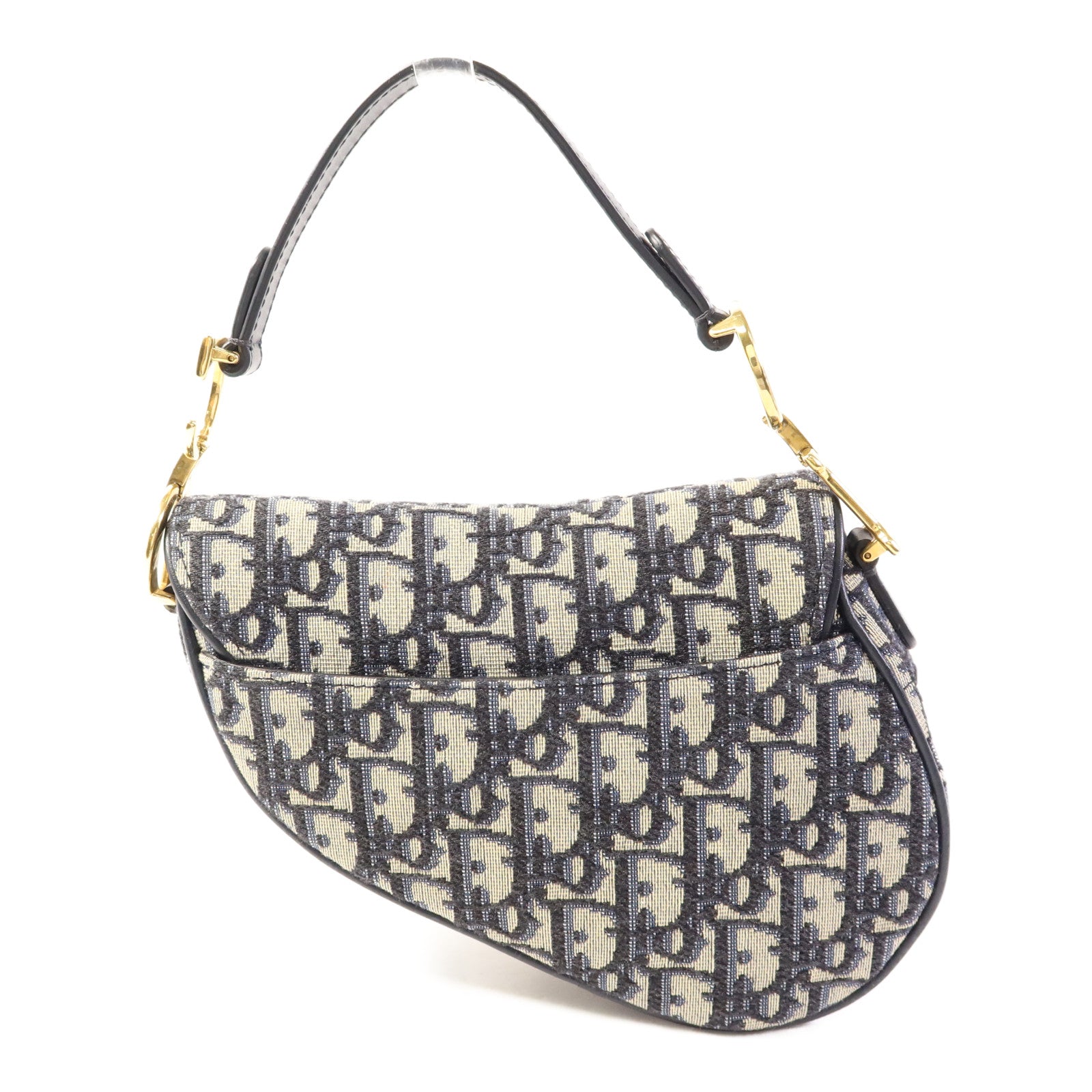 Dior 帆布Mini Saddle金扣手挽袋