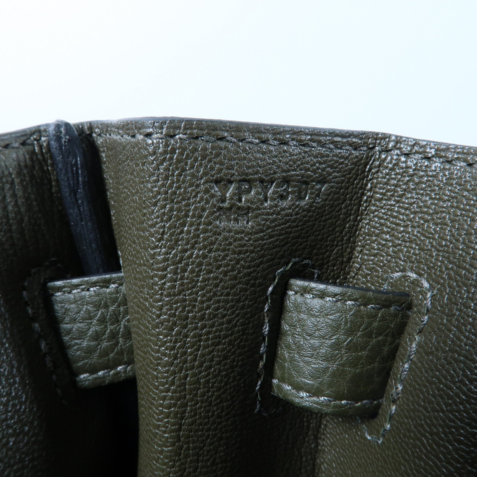 HERMES Clemence皮革Kelly 35手挽肩背兩用袋Vert Olive