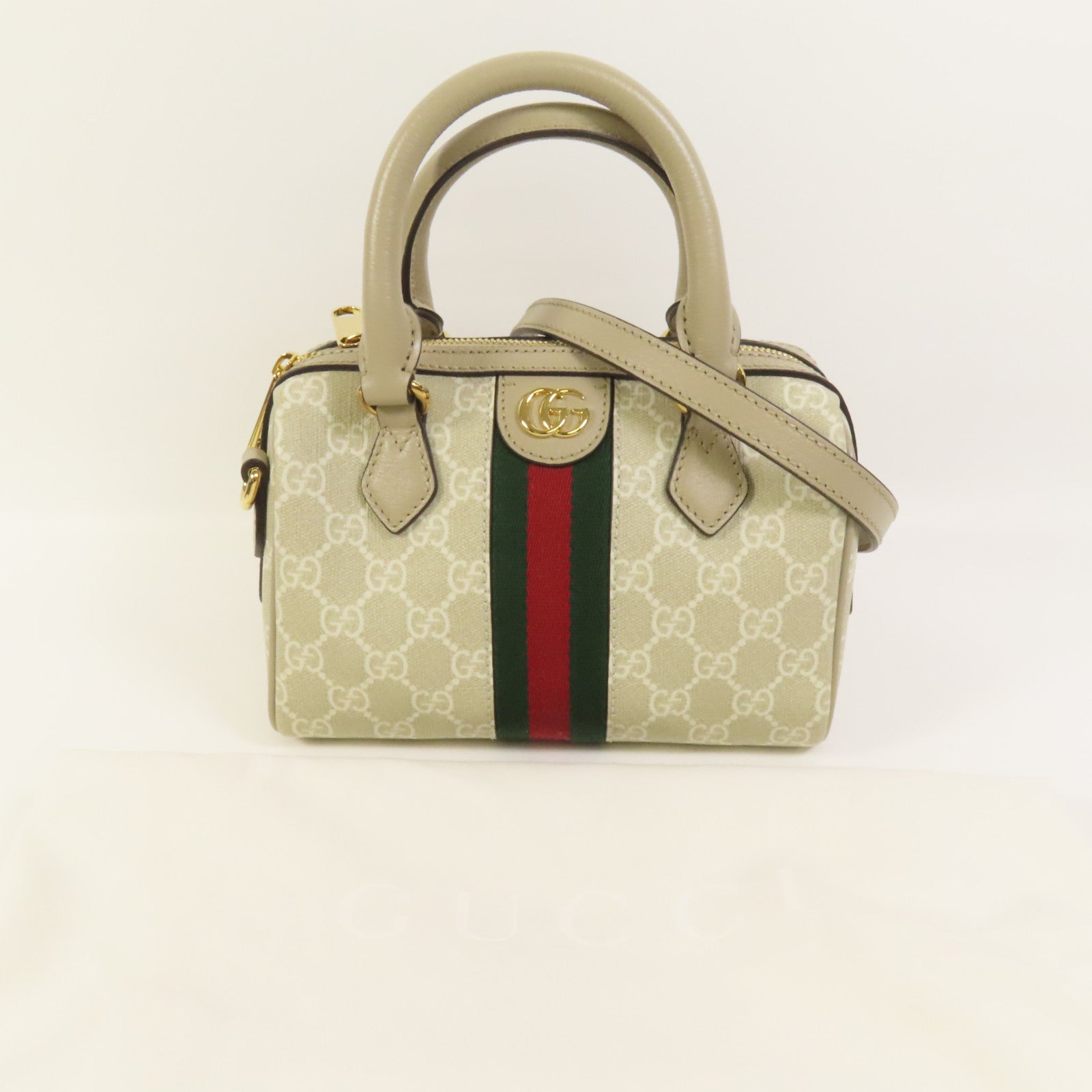 GUCCI 塗層帆布GG Ophidia Boston Bag金扣手挽肩背兩用袋