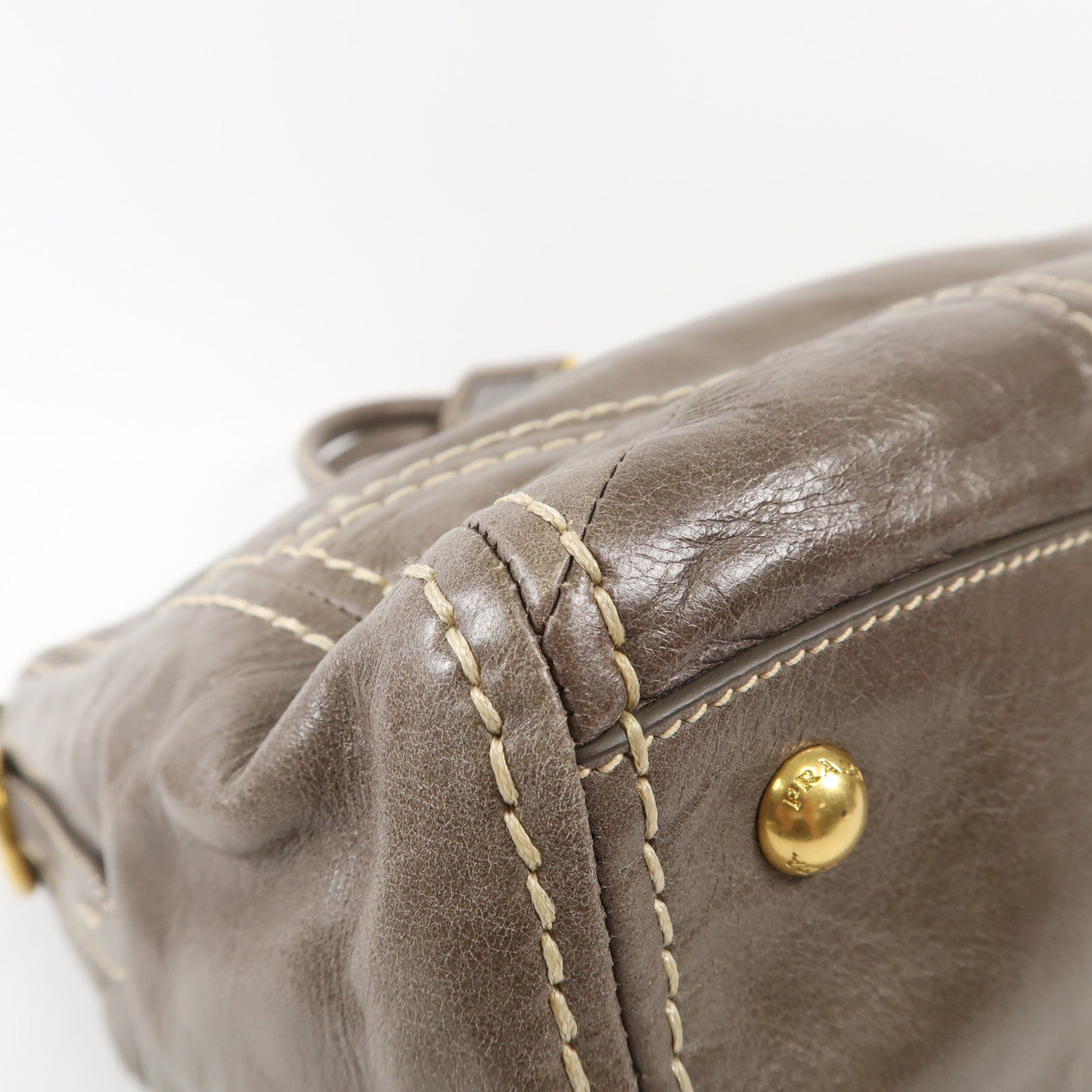 PRADA 牛皮皮革2 Way Shoulder Bag金扣手挽肩背兩用袋