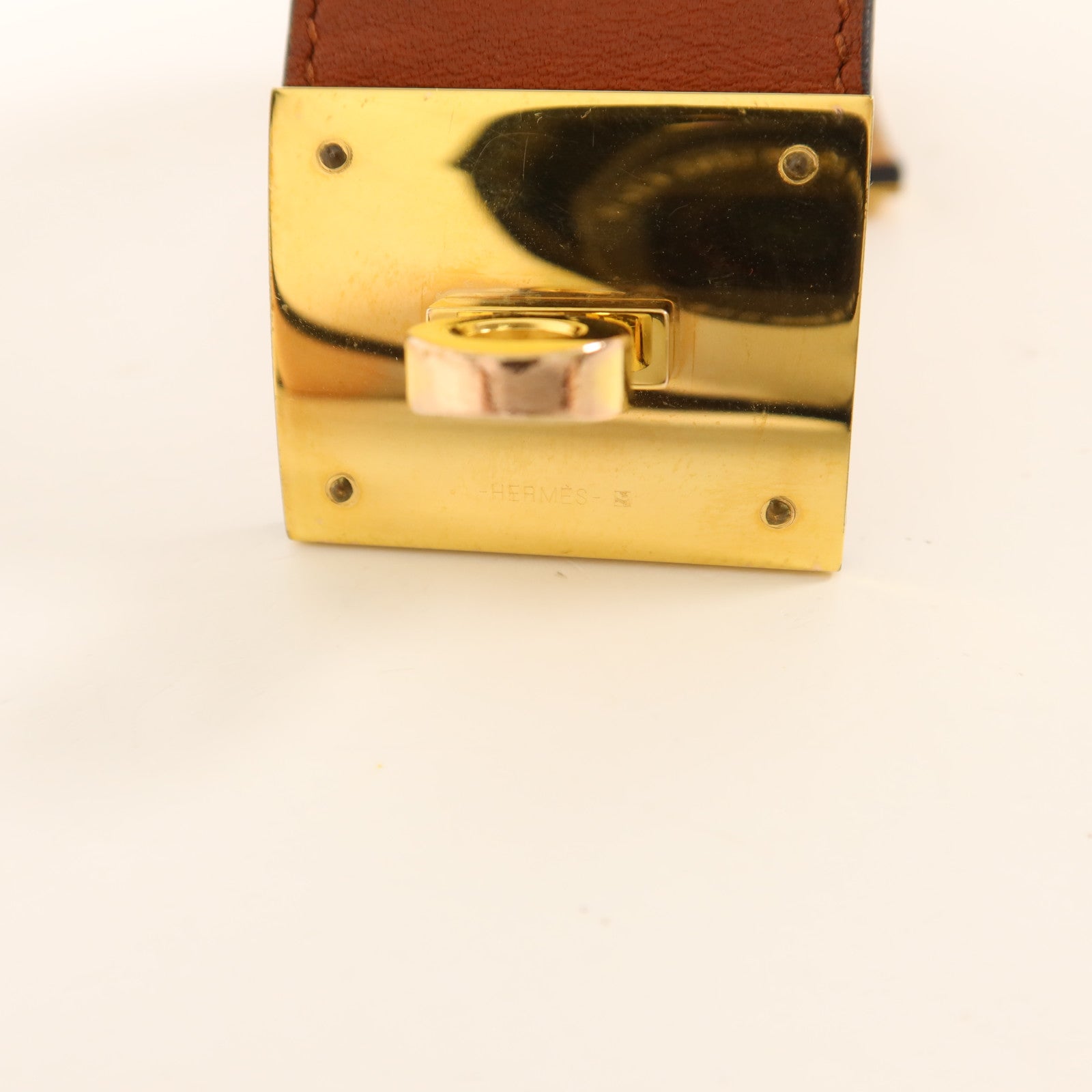 HERMES Swift皮革Kelly Dog Bracelet金扣手鐲
