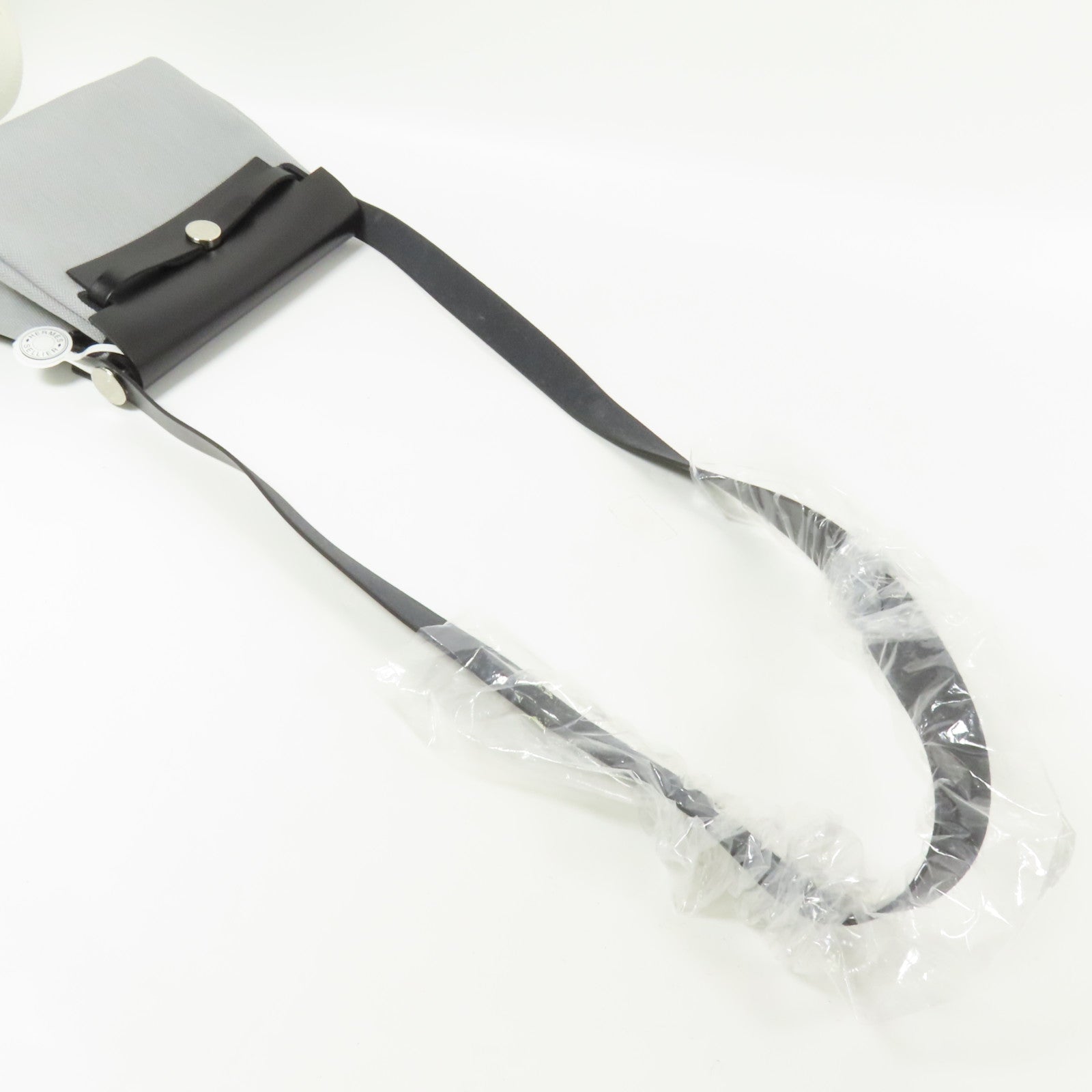 HERMES 帆布Mini Herbag肩背袋Gris Pantin