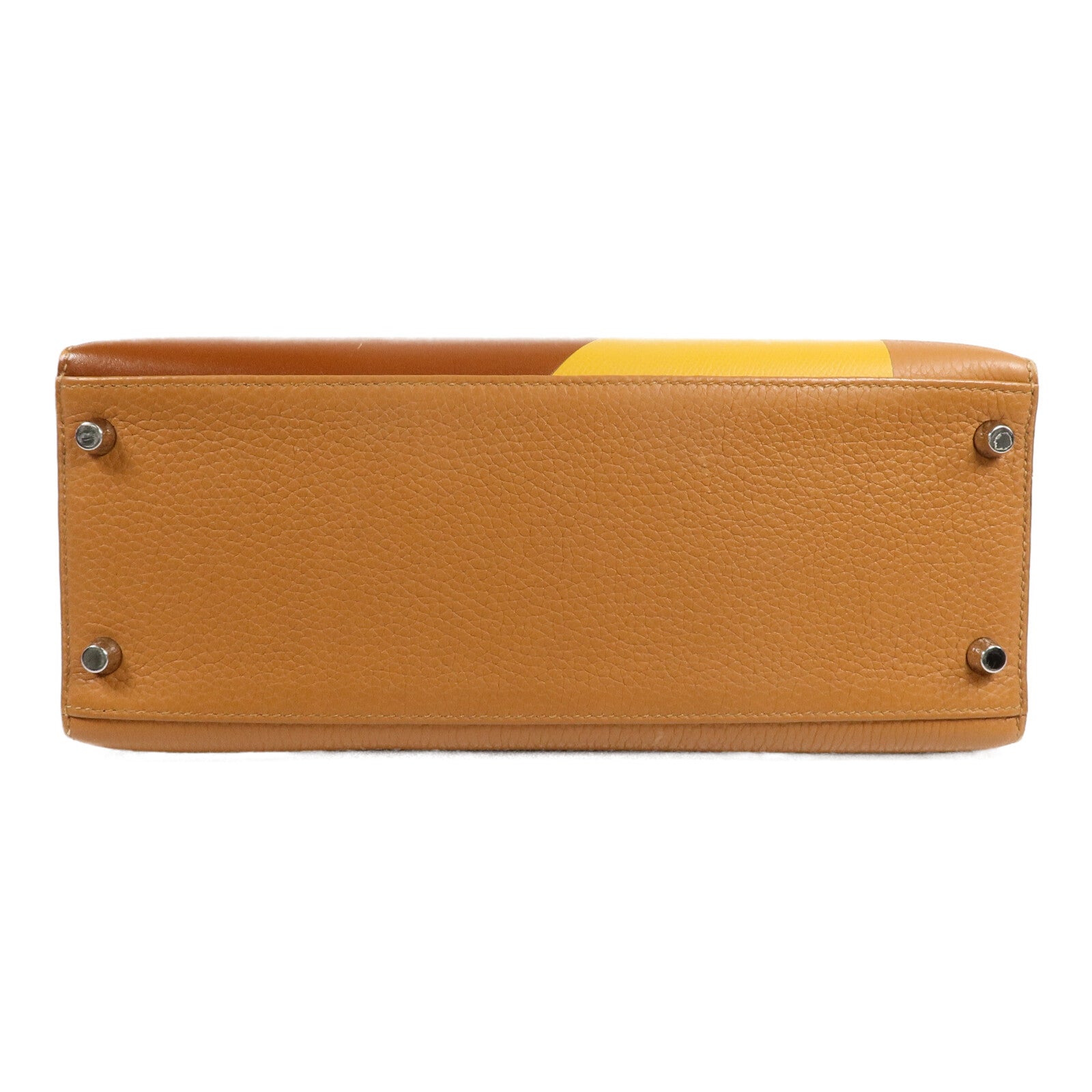 HERMES Togo/Epsom皮革Kelly 28手挽肩背兩用袋Gold/Jaune Ambre/Car