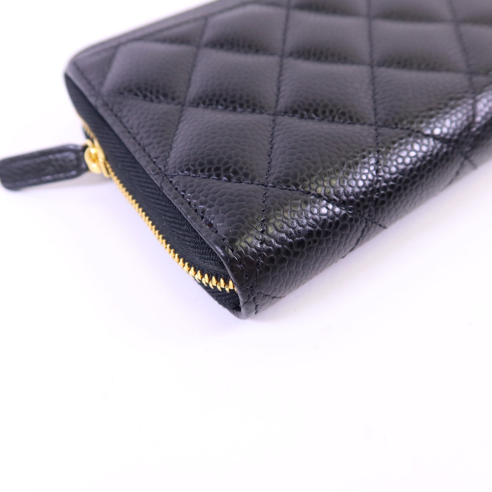 CHANEL 牛皮皮革Zipper Long Wallet金扣長錢包