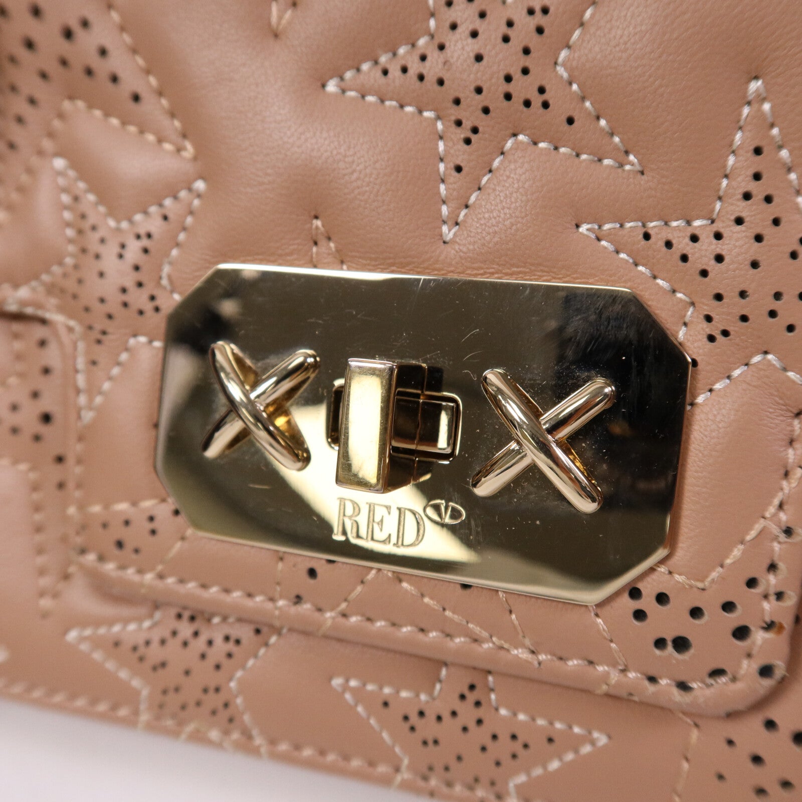 Valentino 【激減優惠】牛皮皮革Shoulder Bag金扣肩背袋