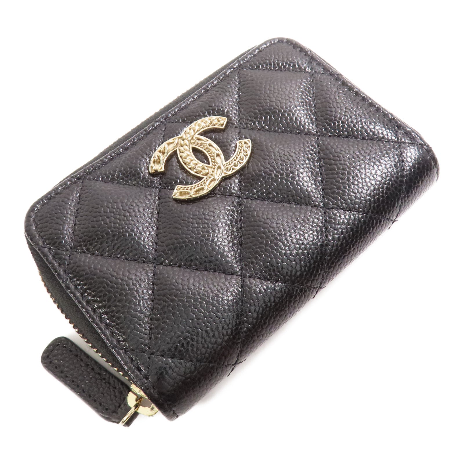 CHANEL 牛皮皮革Card/Coin Case金扣零錢包/卡片套