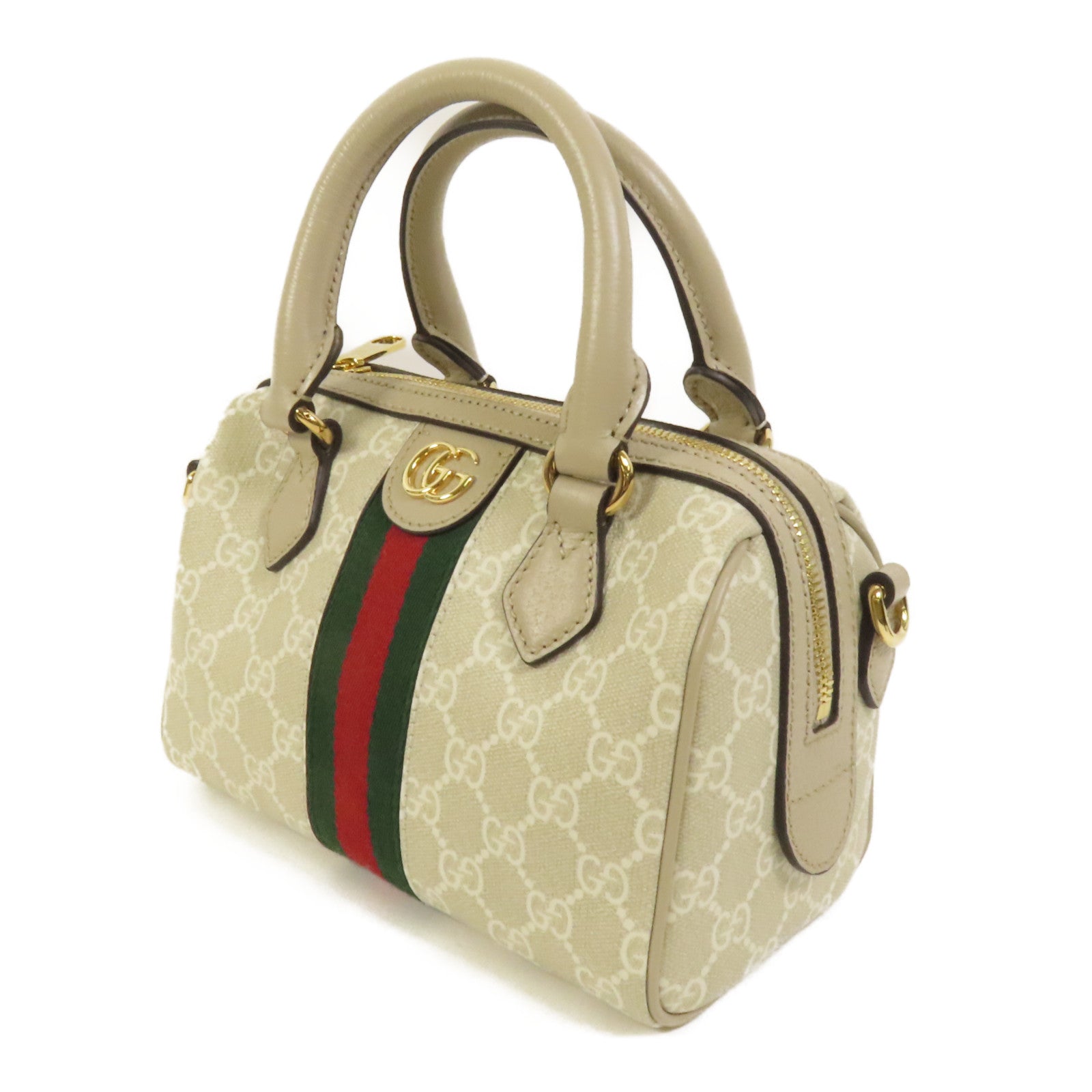 GUCCI 塗層帆布GG Ophidia Boston Bag金扣手挽肩背兩用袋