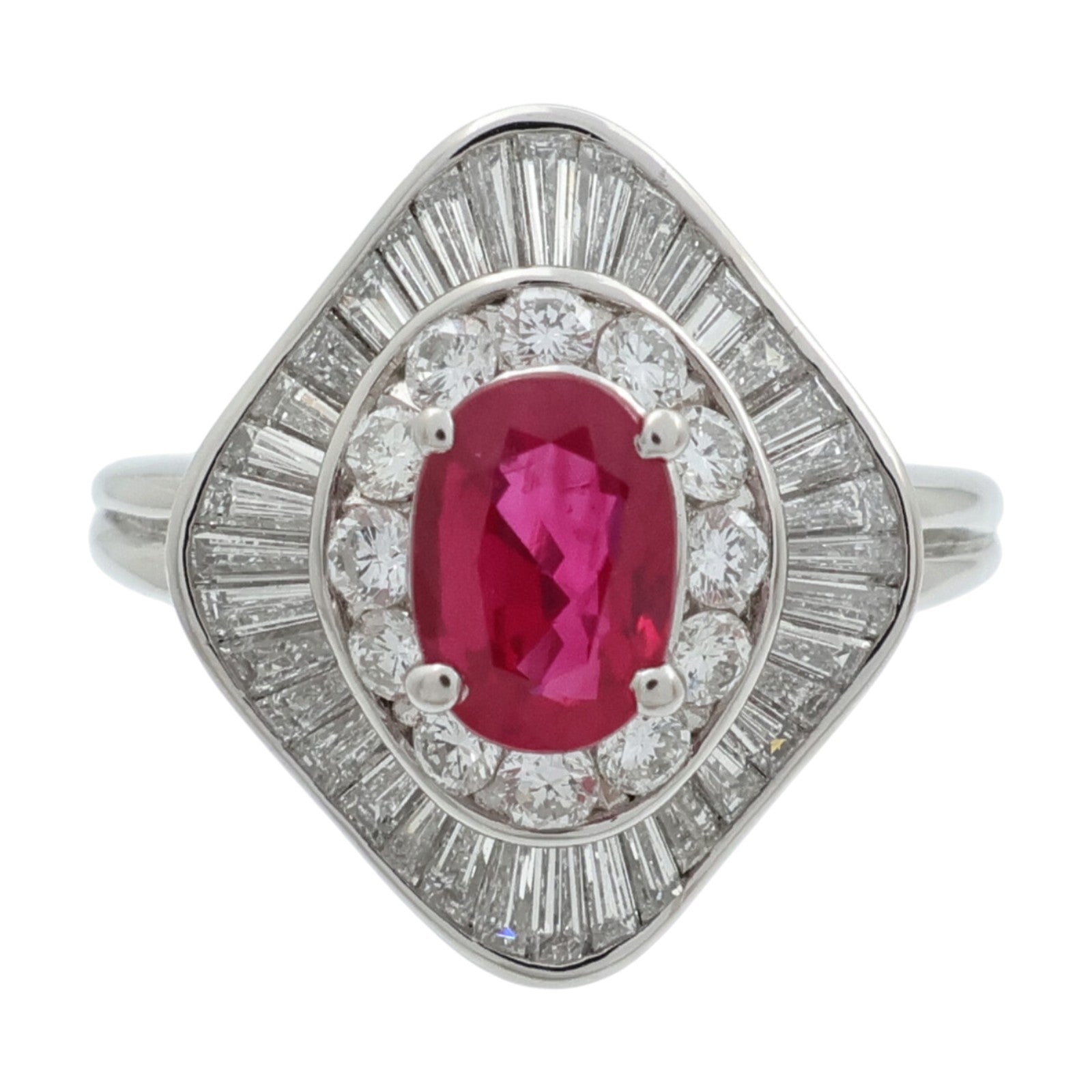 JEWELRY PT900鉑金/紅寶石Ruby鑽石戒指